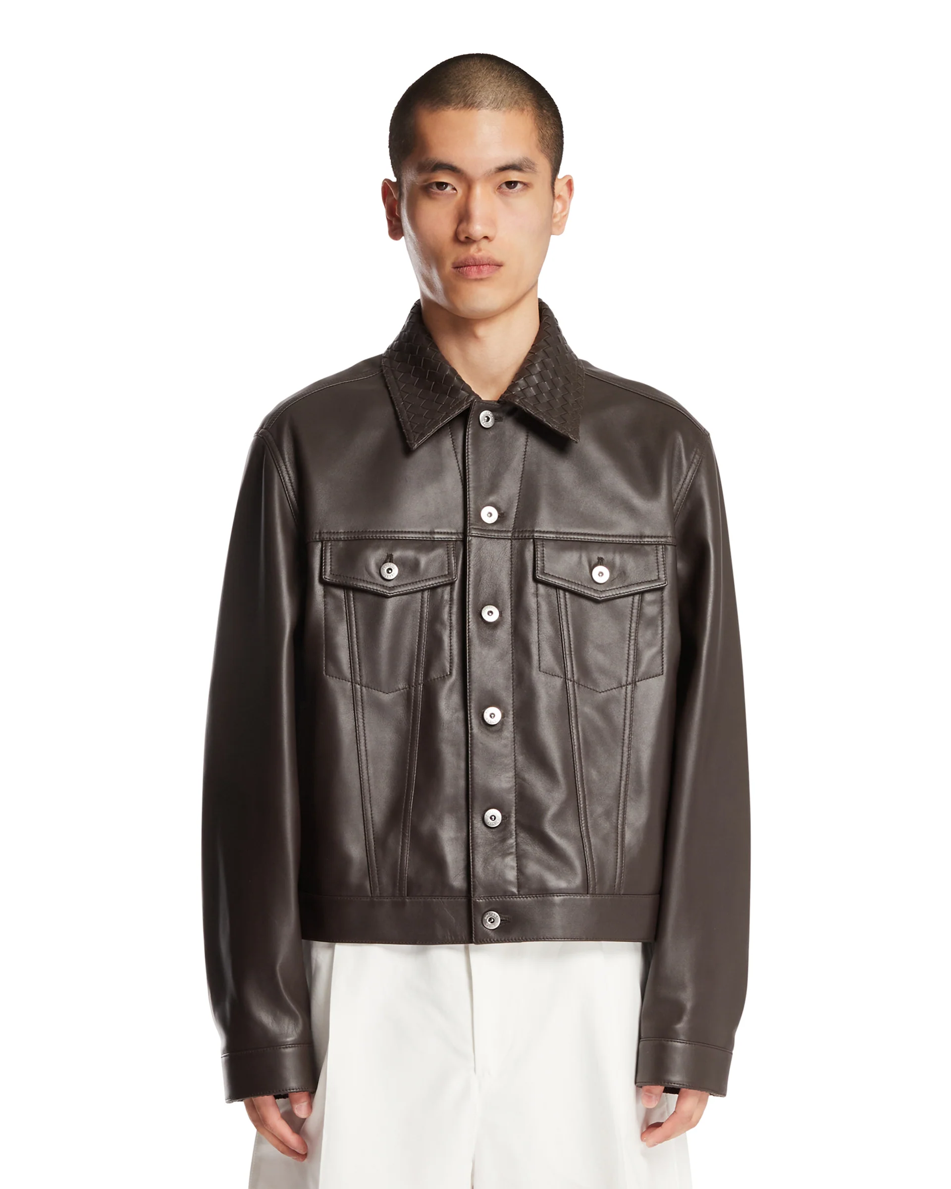 Giacca In Pelle Marrone