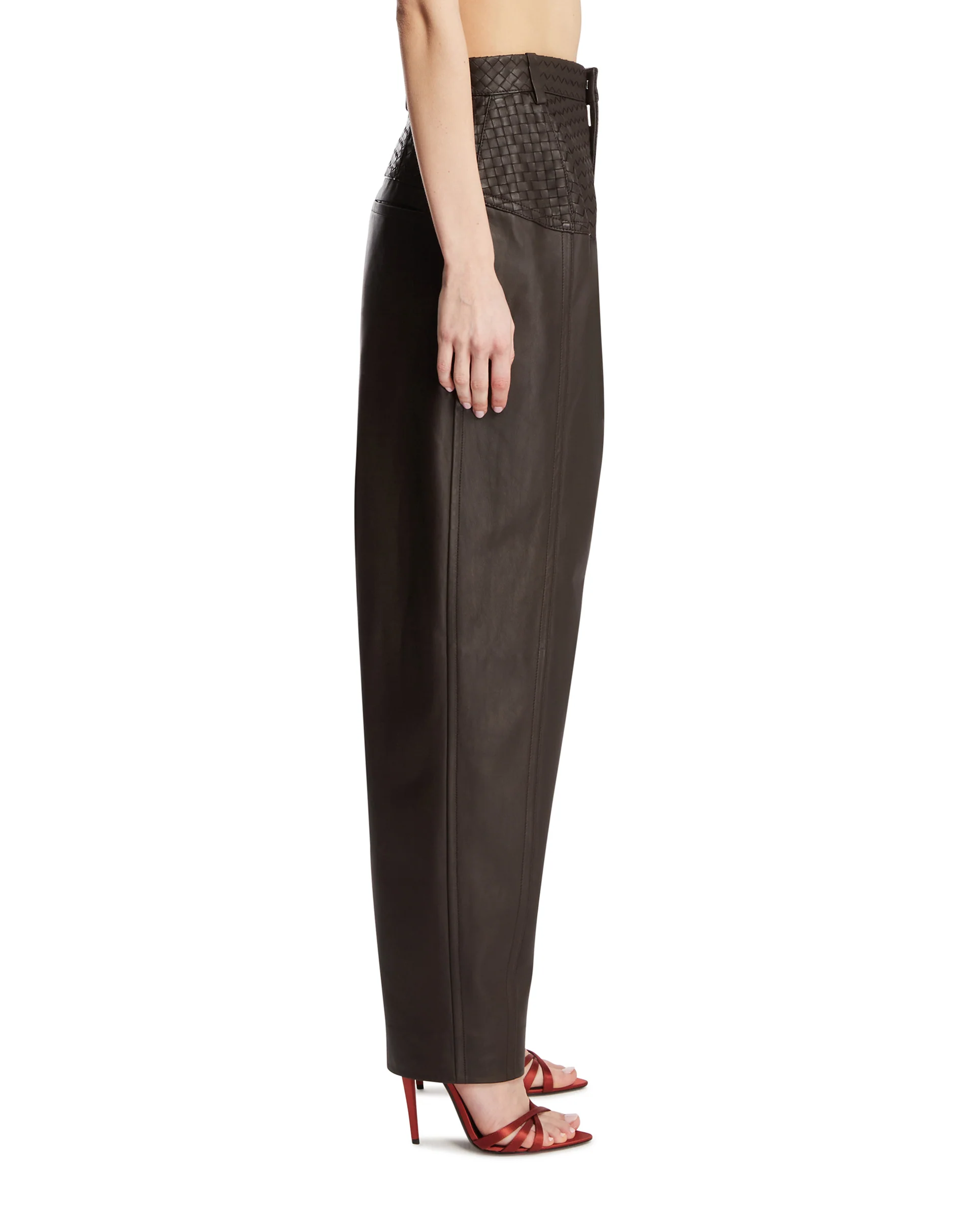 Pantaloni In Pelle Marroni - Image 4