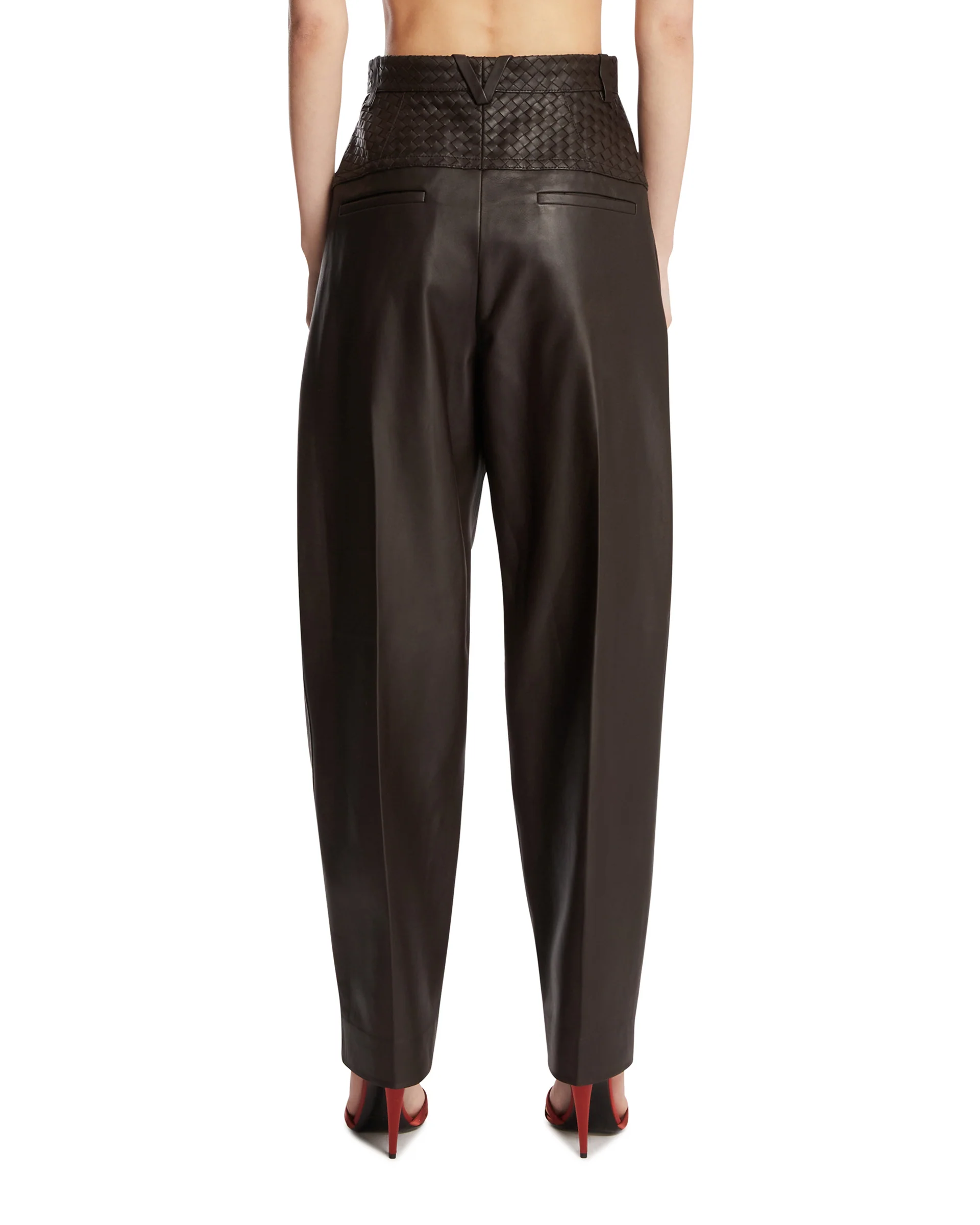 Pantaloni In Pelle Marroni - Image 5