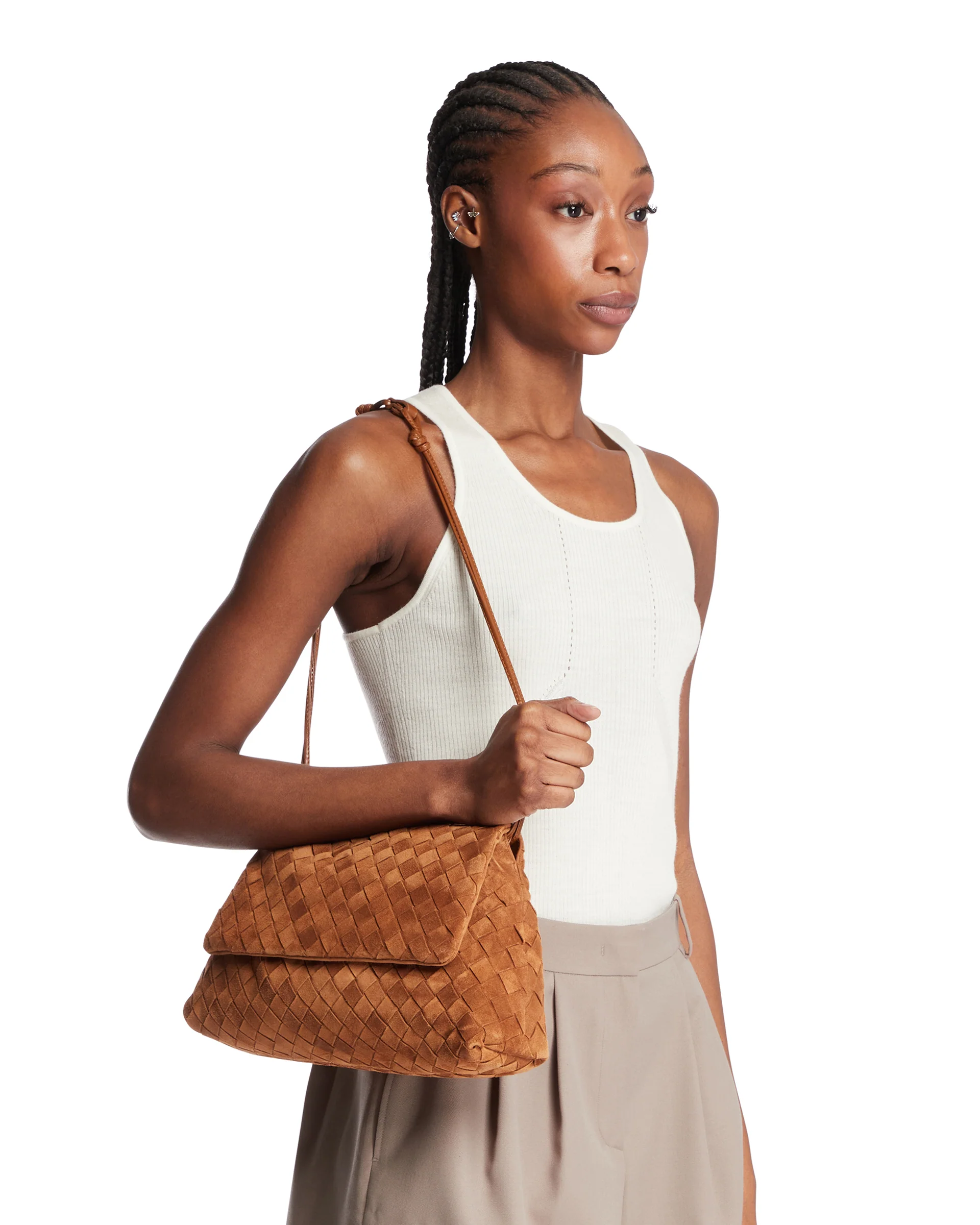 Clutch Giorno In Suede Marrone - Image 3