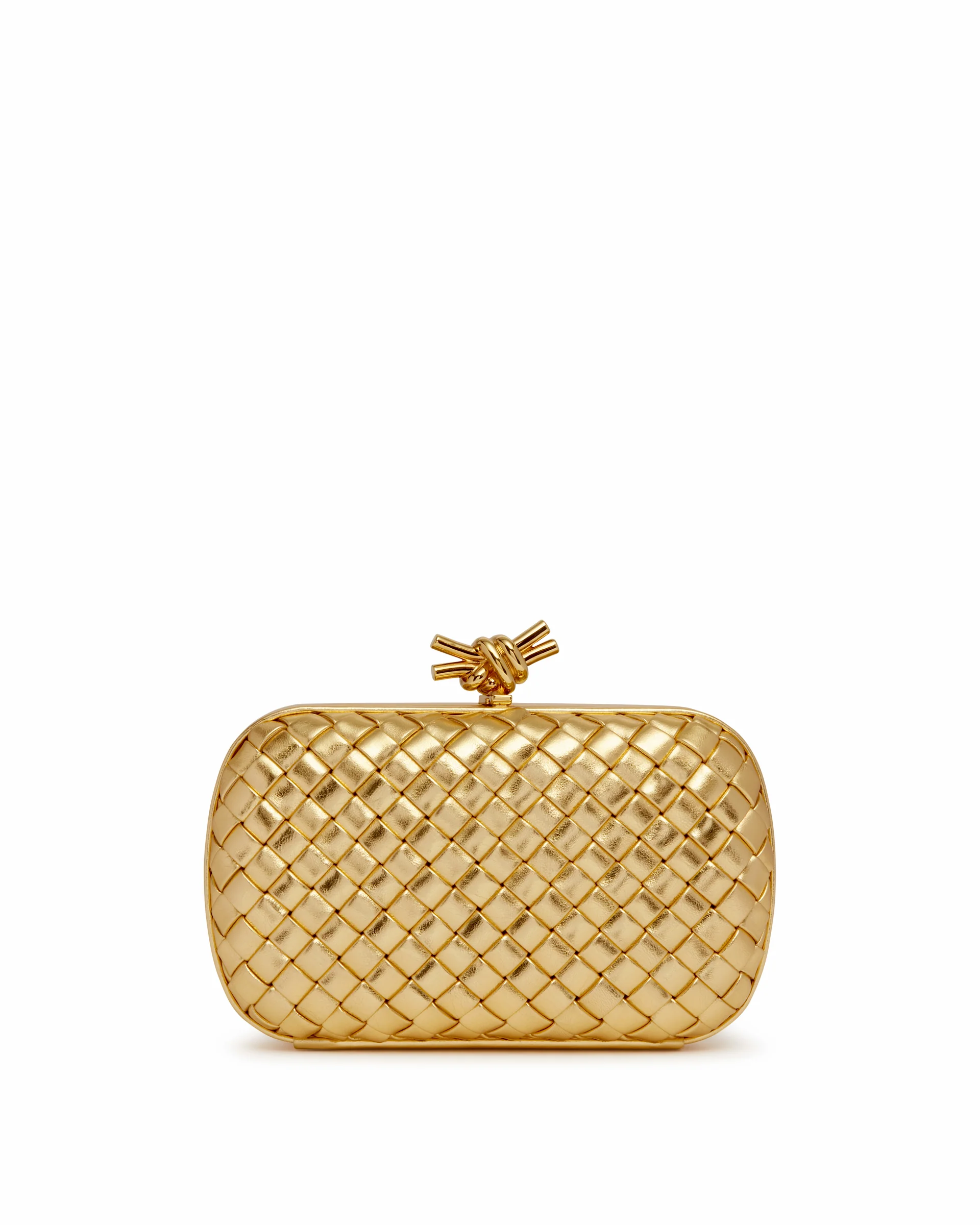 Clutch Knot In Pelle Dorata