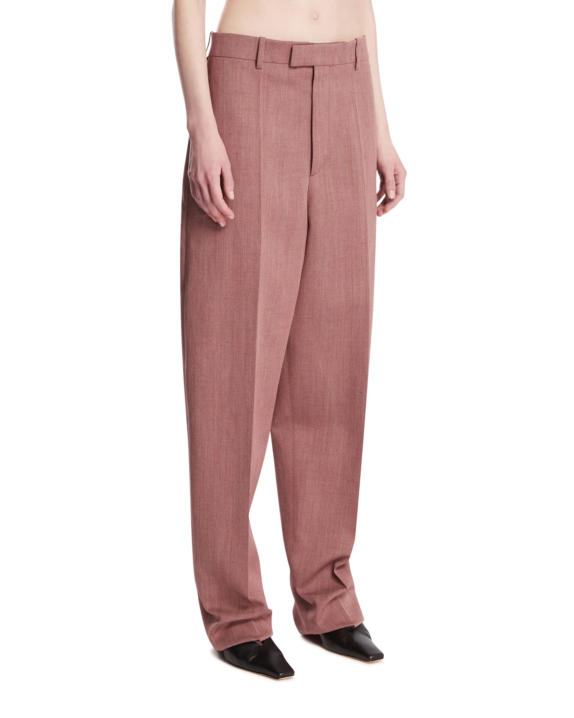 Pantaloni In Lana E Lino Rosa - Image 2