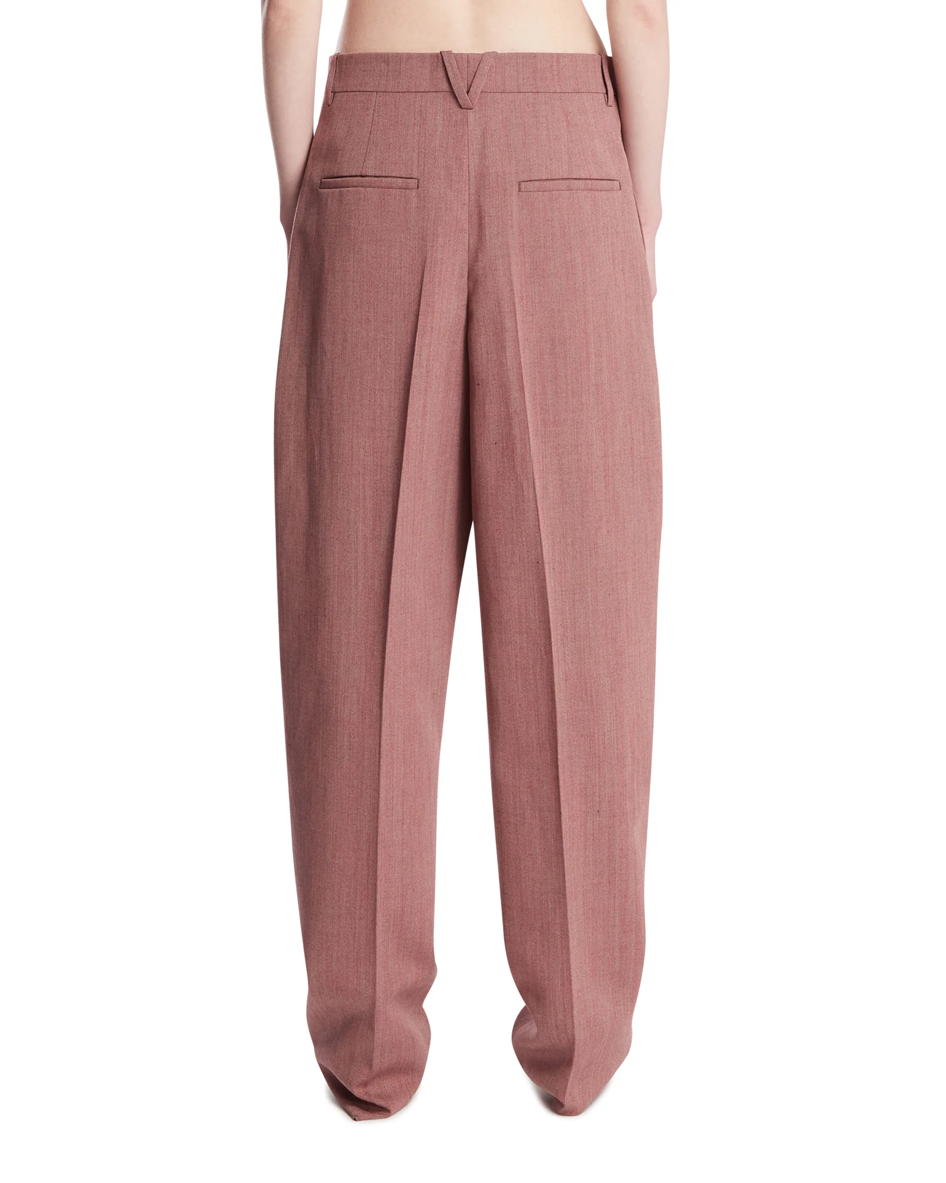 Pantaloni In Lana E Lino Rosa - Image 5