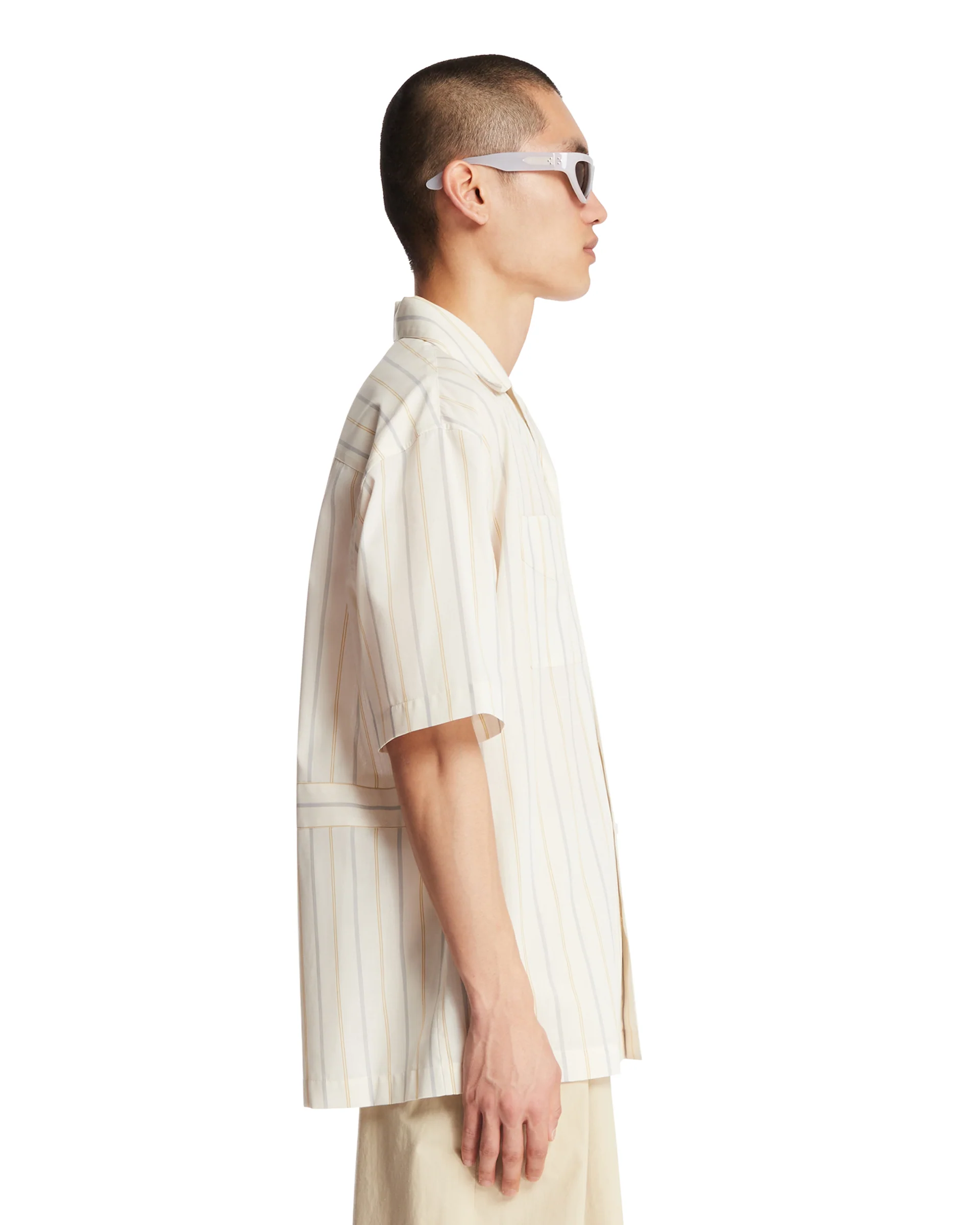 Camicia A Righe Beige - Image 4