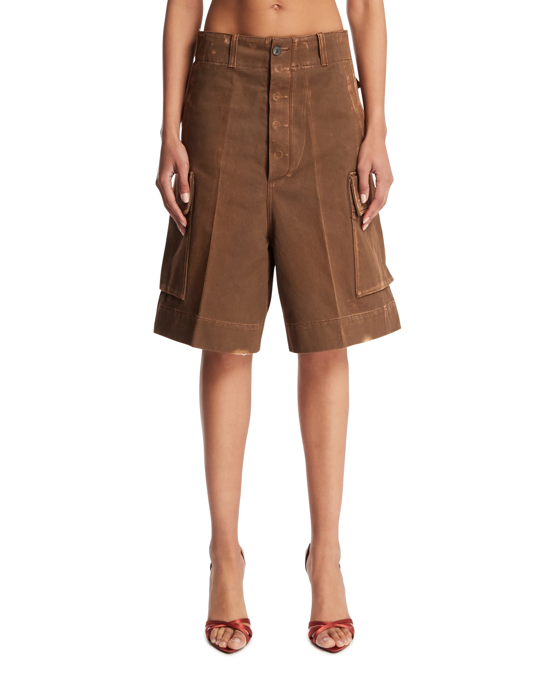 Pantaloncini Tamsin In Cotone Marroni