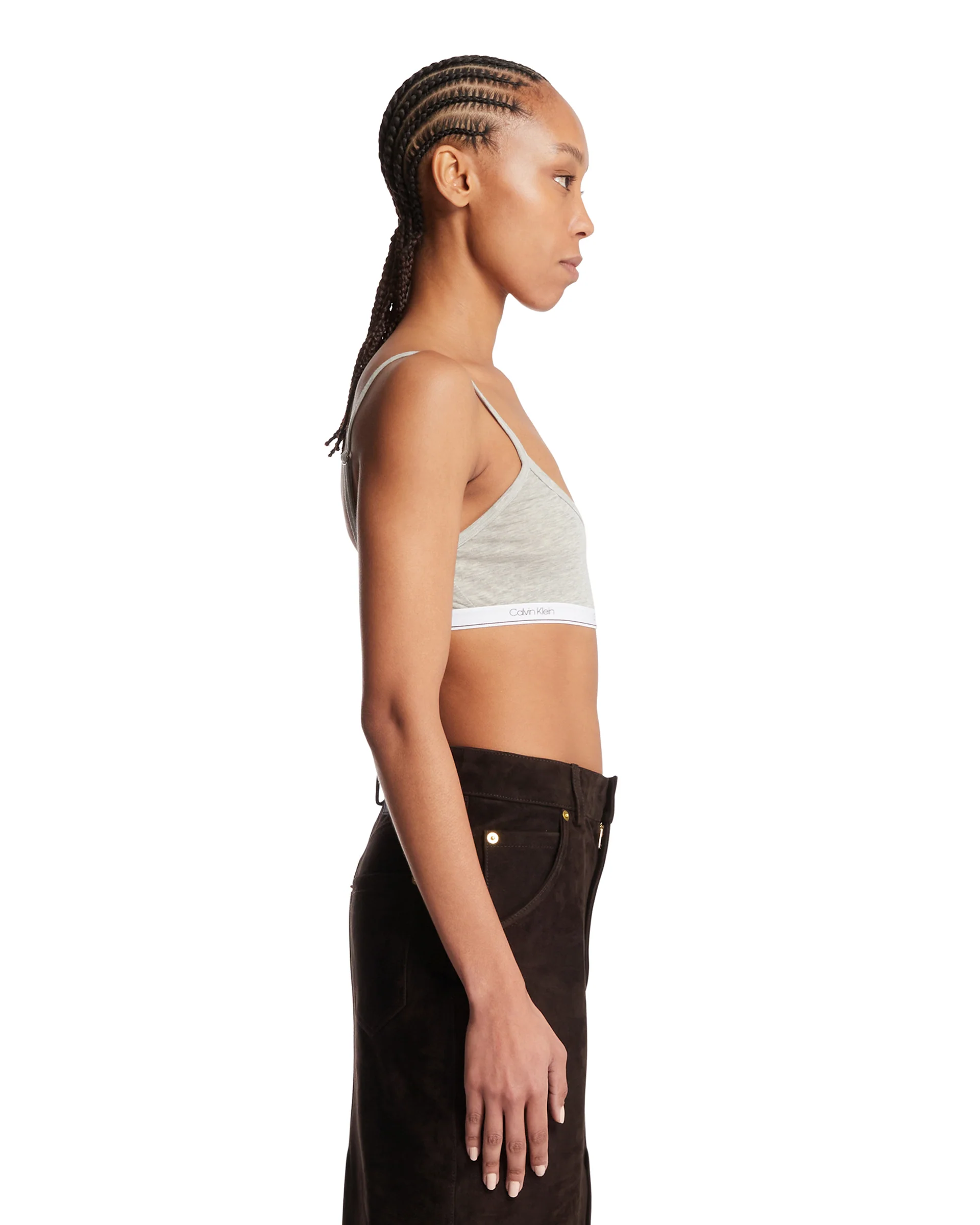 Brassiere Top Con Logo Grigio - Image 4
