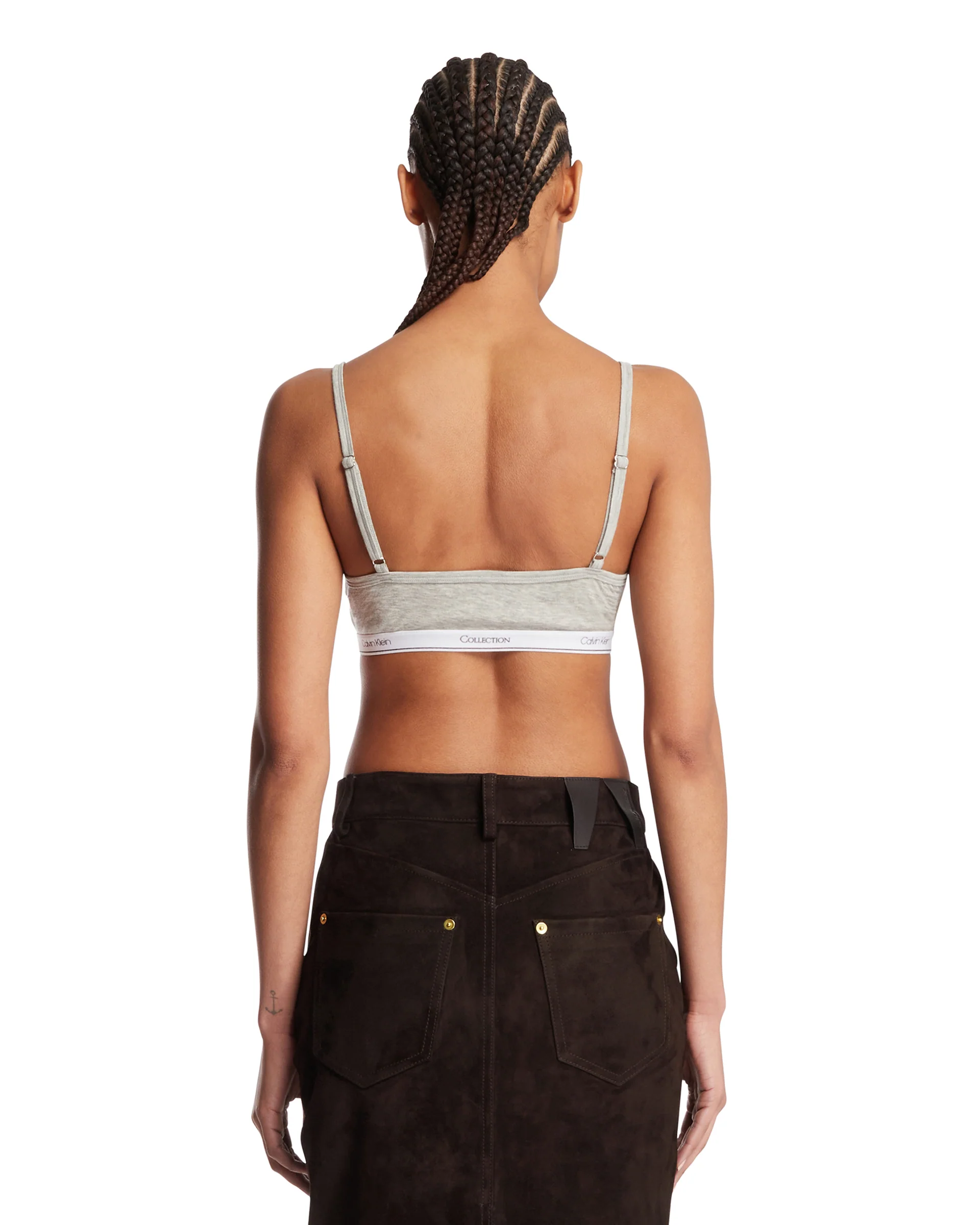 Brassiere Top Con Logo Grigio - Image 5