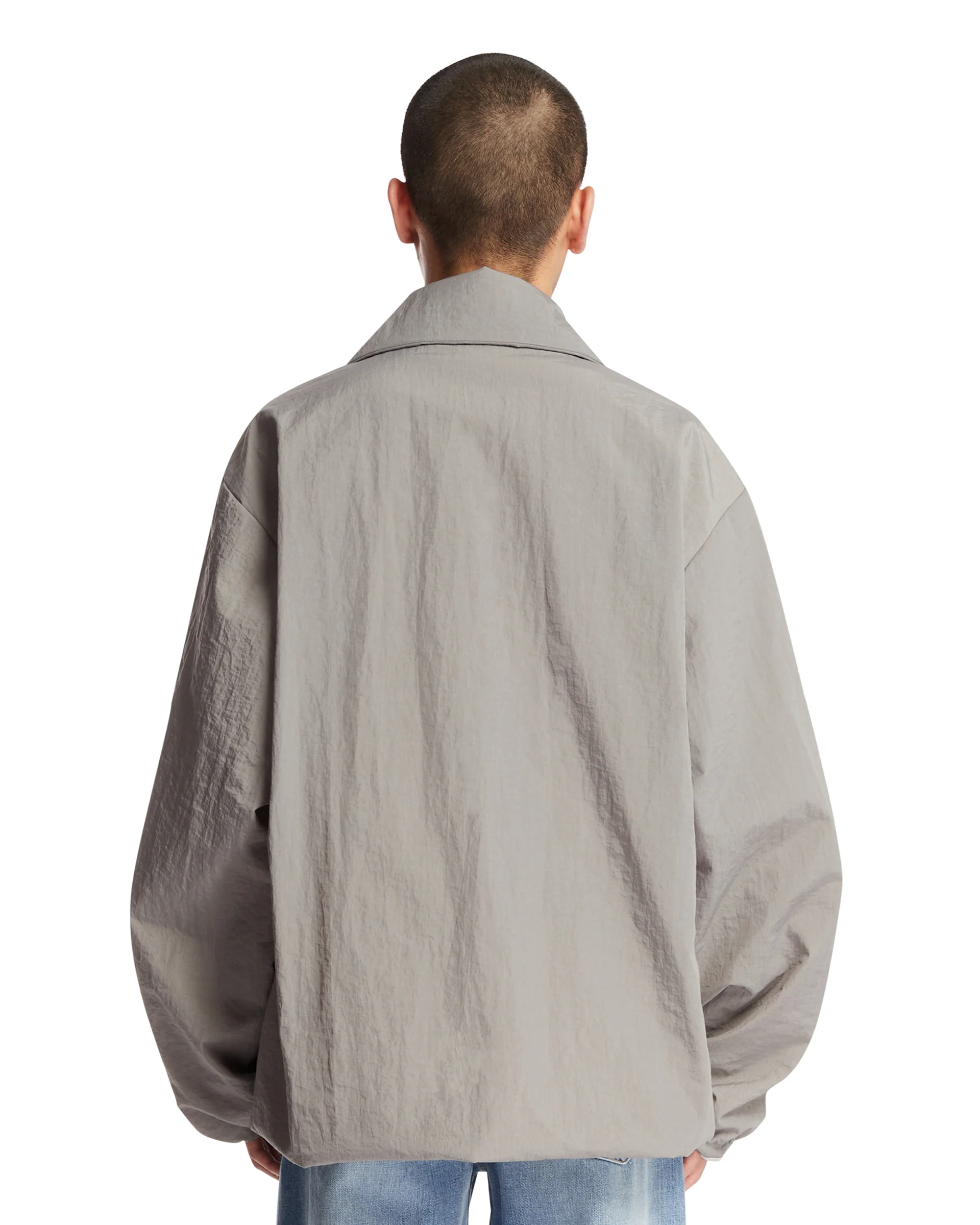 Giacca In Nylon Con Zip Grigia - Image 5