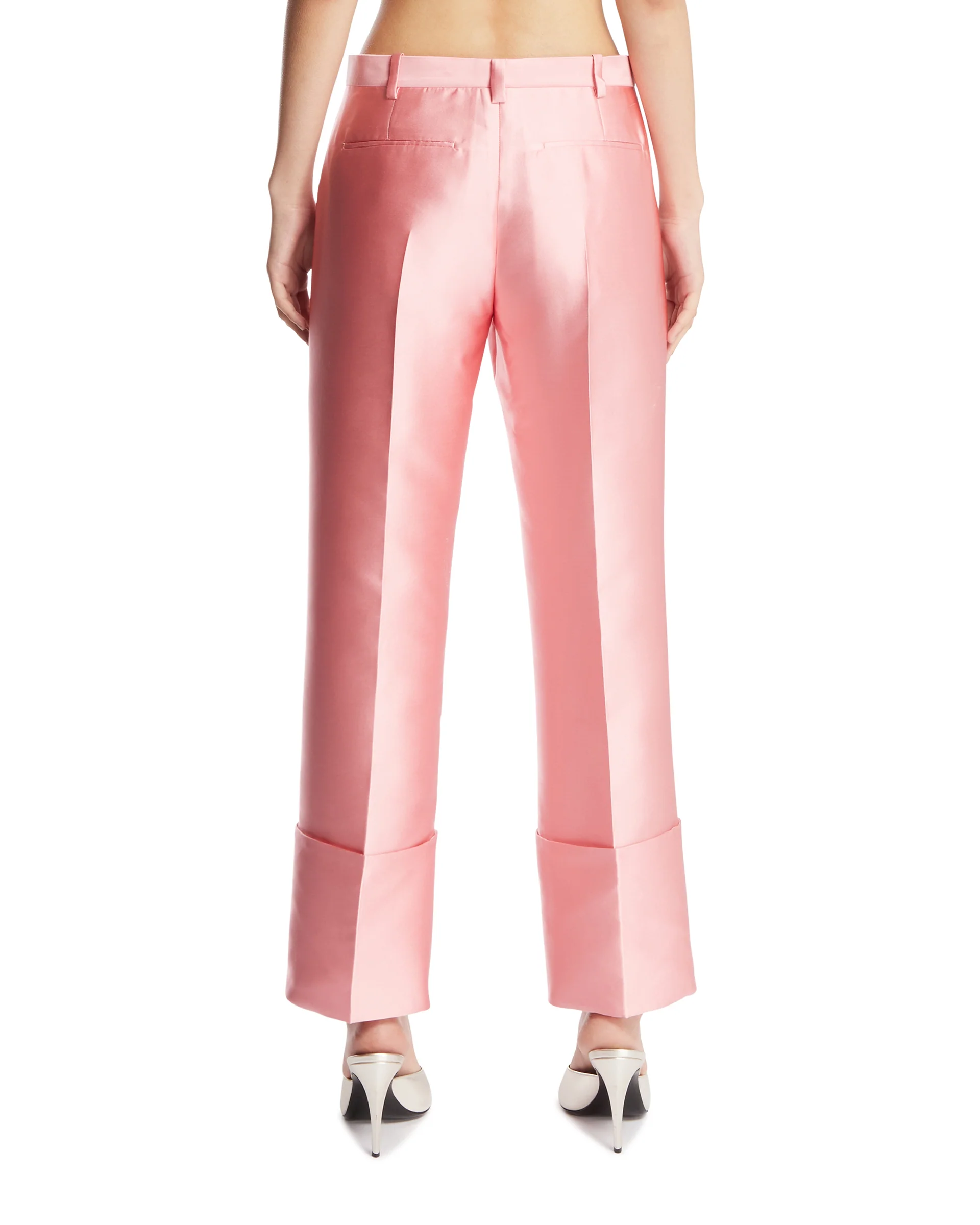 Pantaloni In Misto Seta Rosa - Image 5