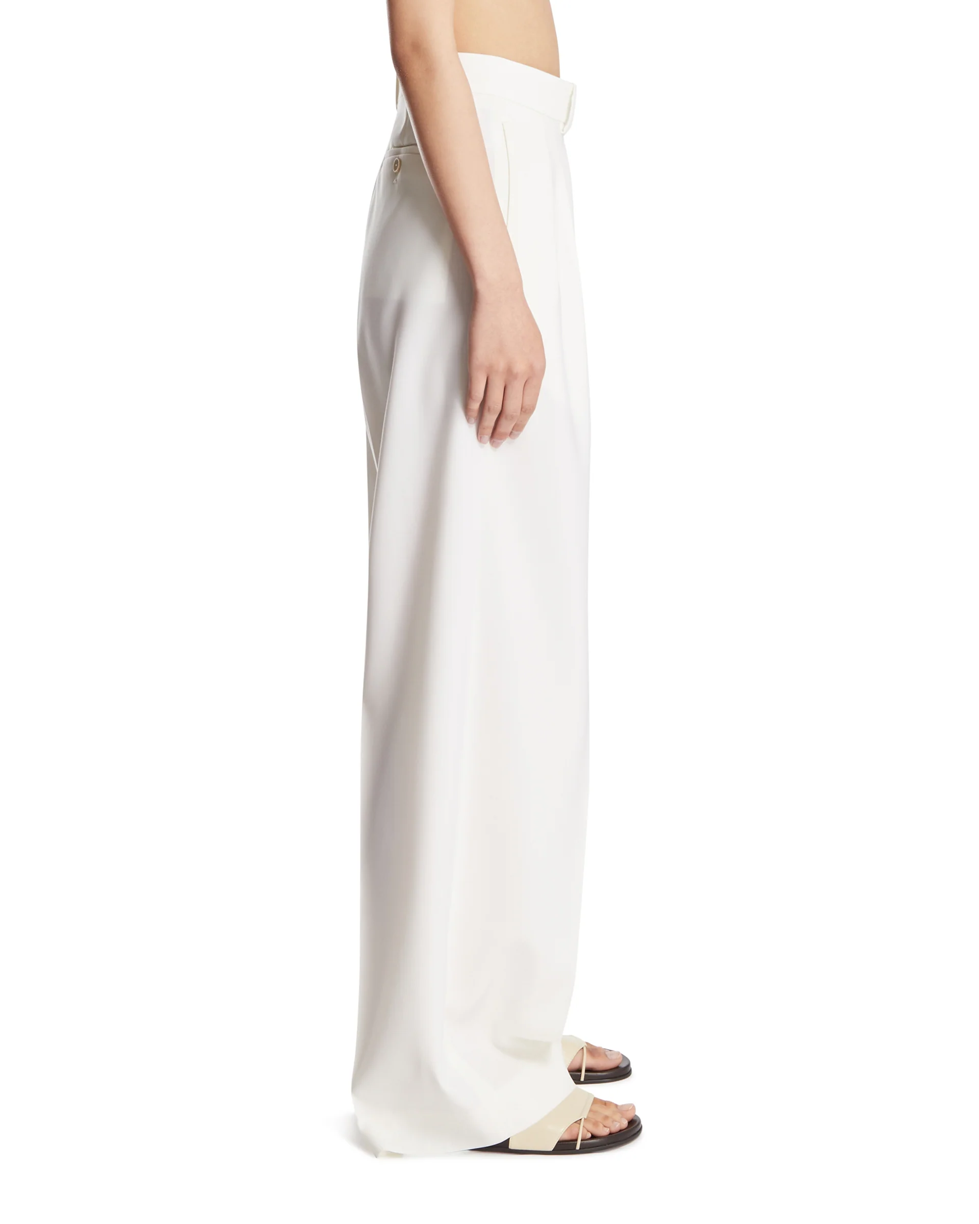 Pantaloni A Vita Alta Bianchi - Image 4