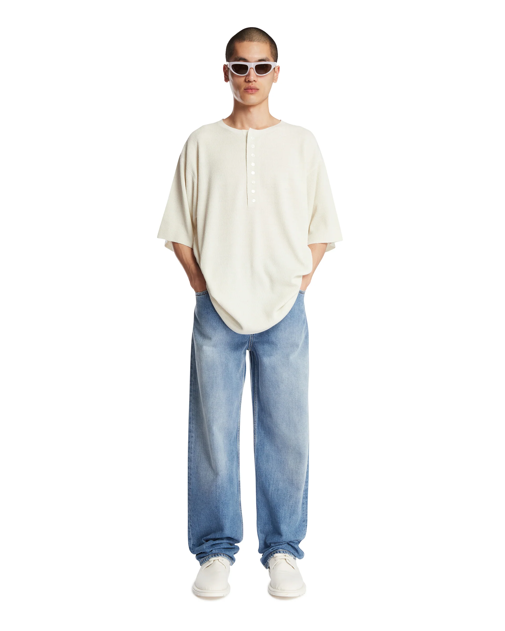 T-Shirt Relaxed A Costine Bianca - Image 3