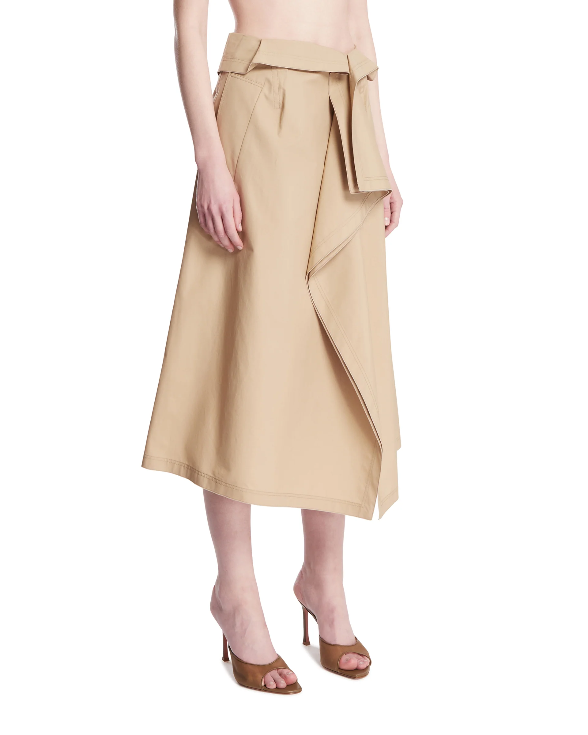 Gonna Waterfall Drappeggiata Beige - Image 2