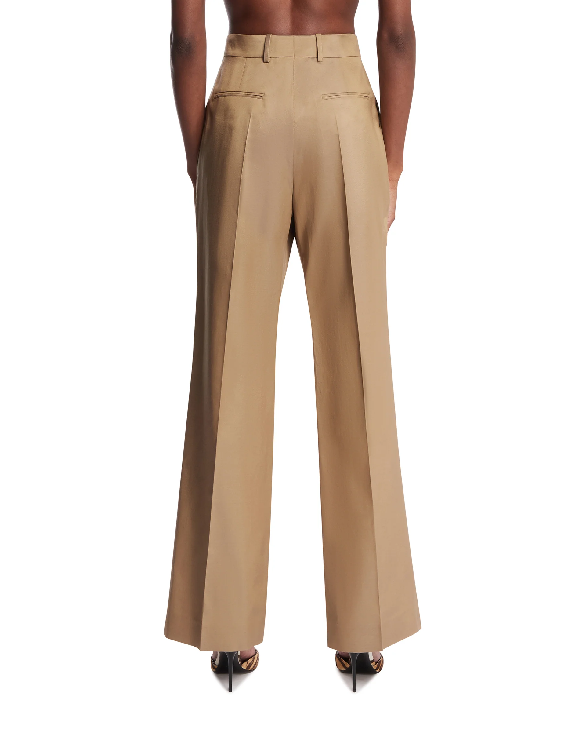 Pantaloni In Seta E Lana Beige - Image 5