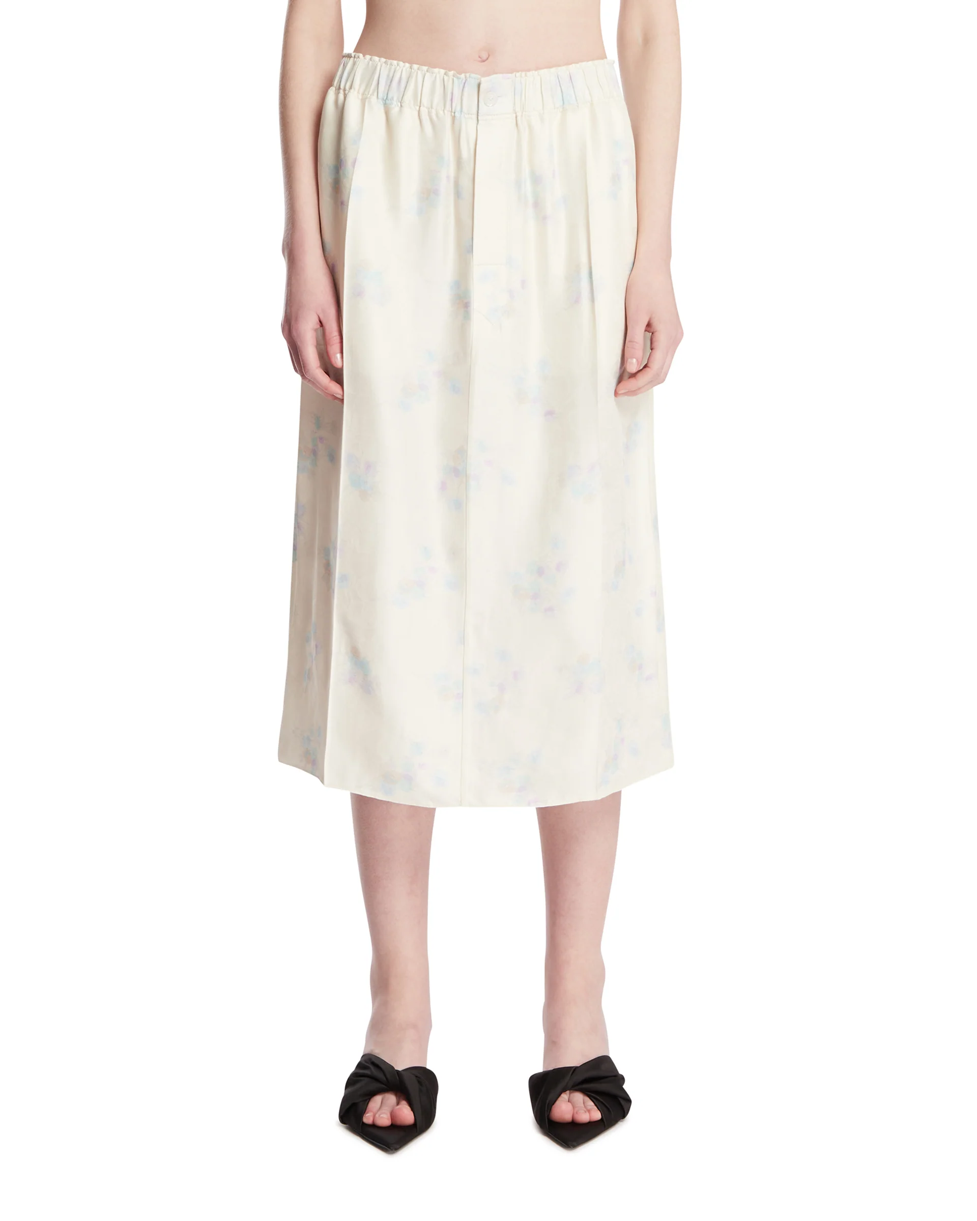 Gonna Midi In Viscosa Beige