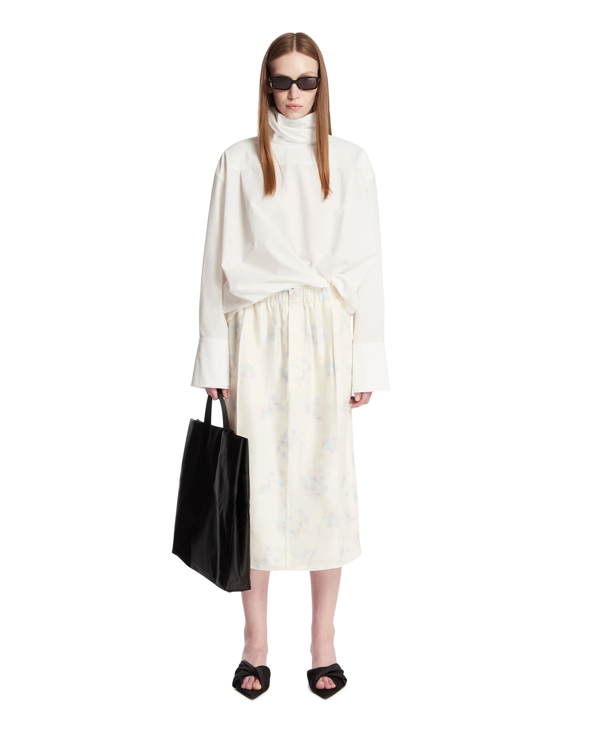 Gonna Midi In Viscosa Beige - Image 3
