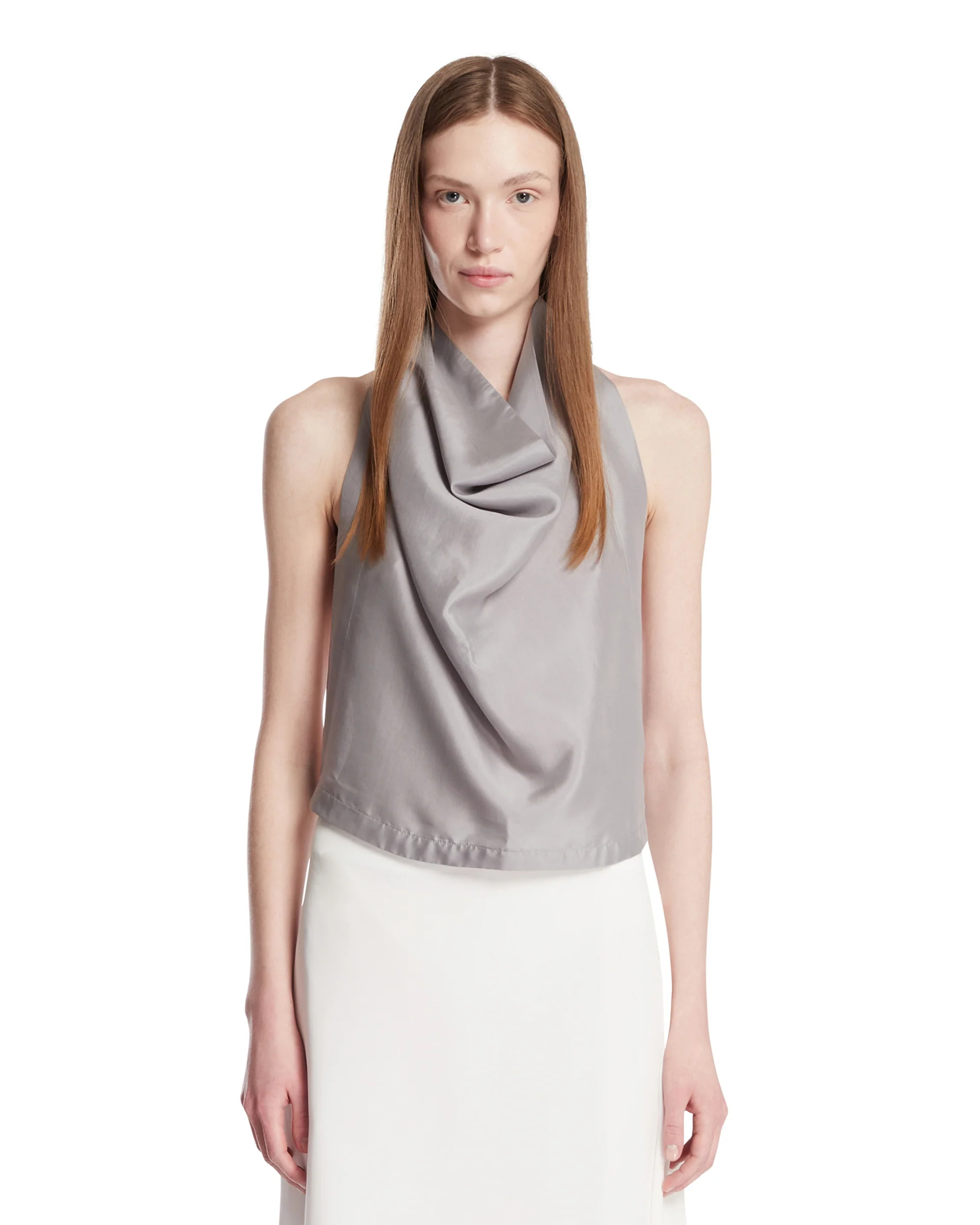 Top In Seta Grigio