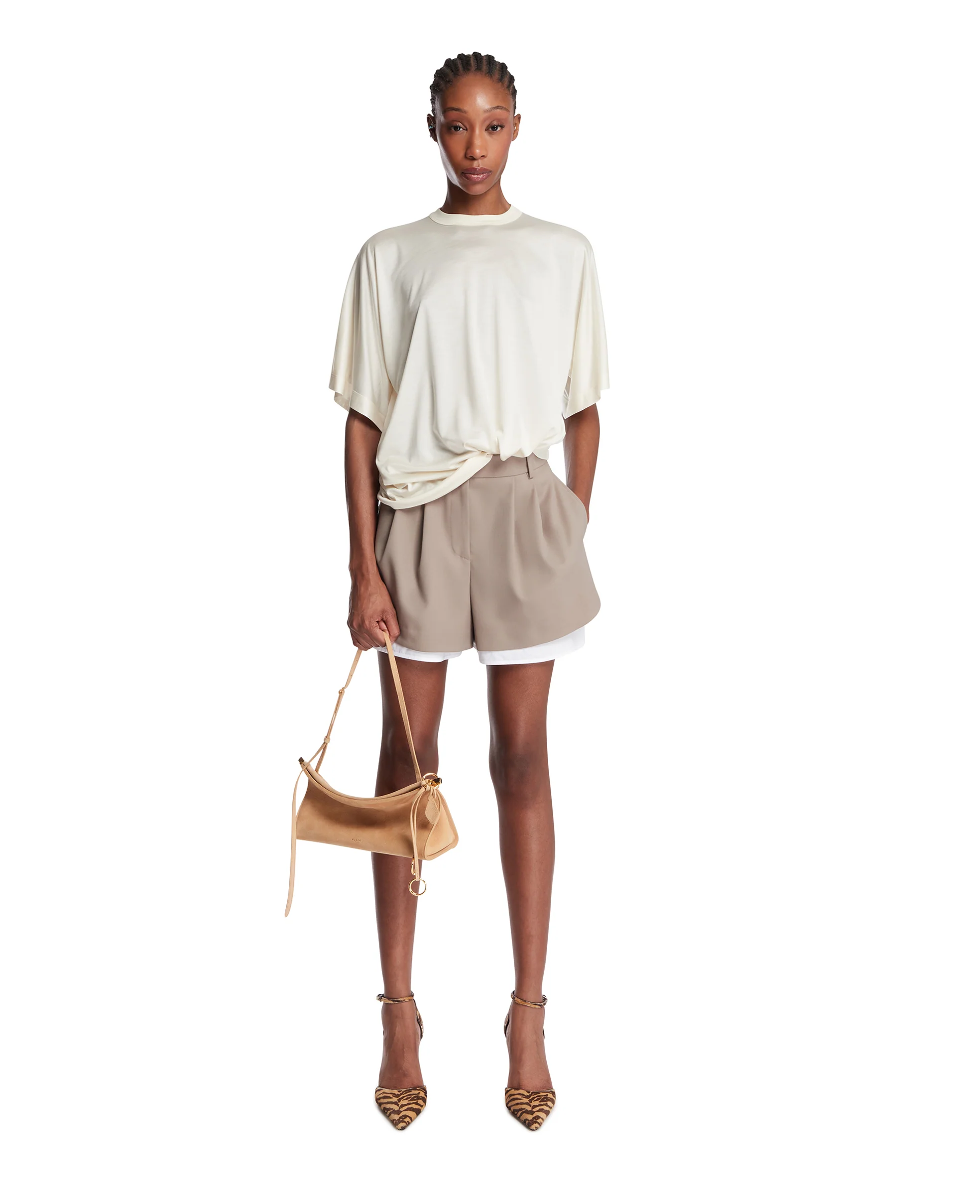 T-Shirt Relaxed In Seta Bianca - Image 3