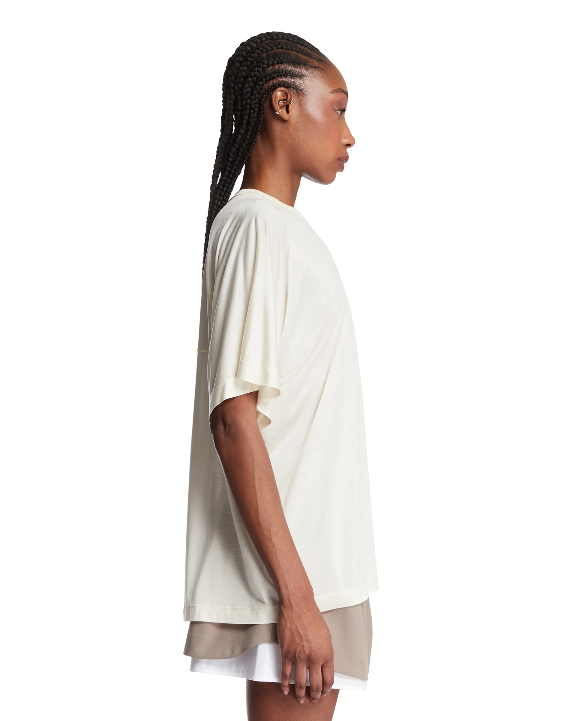 T-Shirt Relaxed In Seta Bianca - Image 4