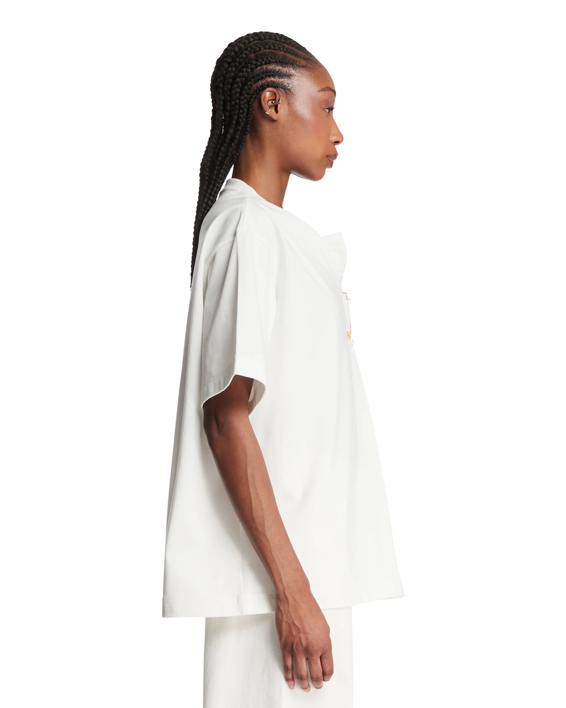T-Shirt Con Spilla Bianca - Image 4
