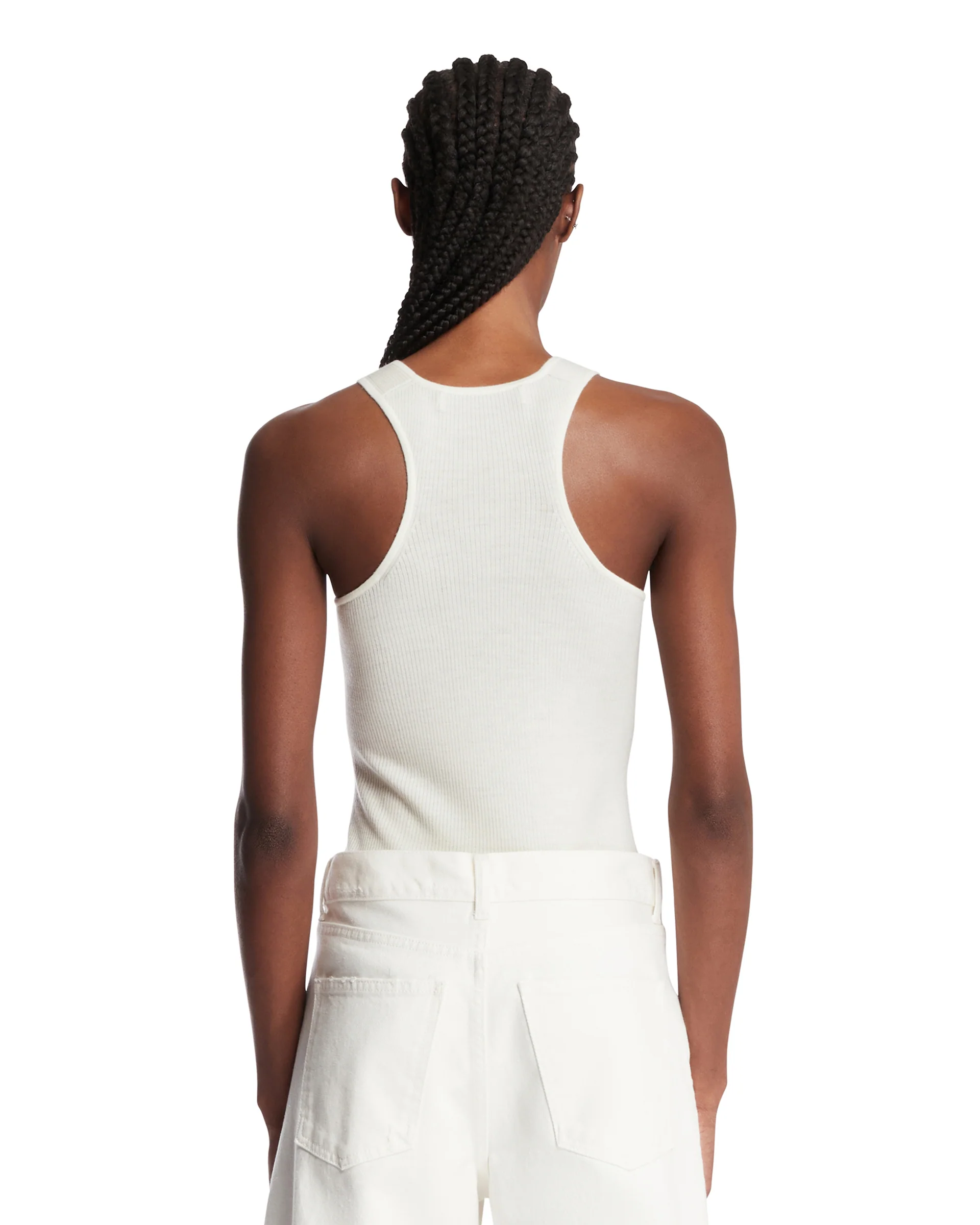 Racer Top In Lana Bianco - Image 5