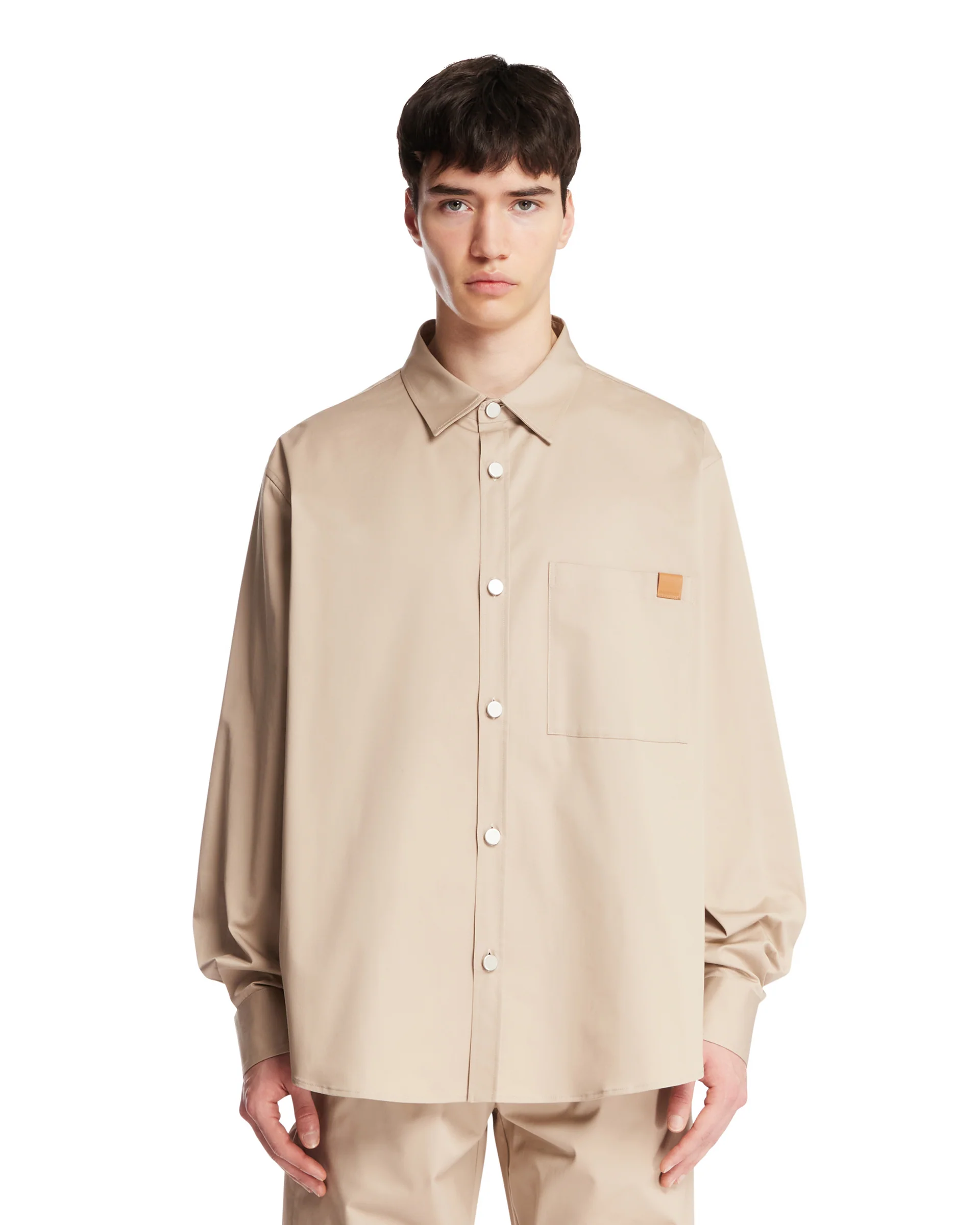Camicia In Cotone Beige