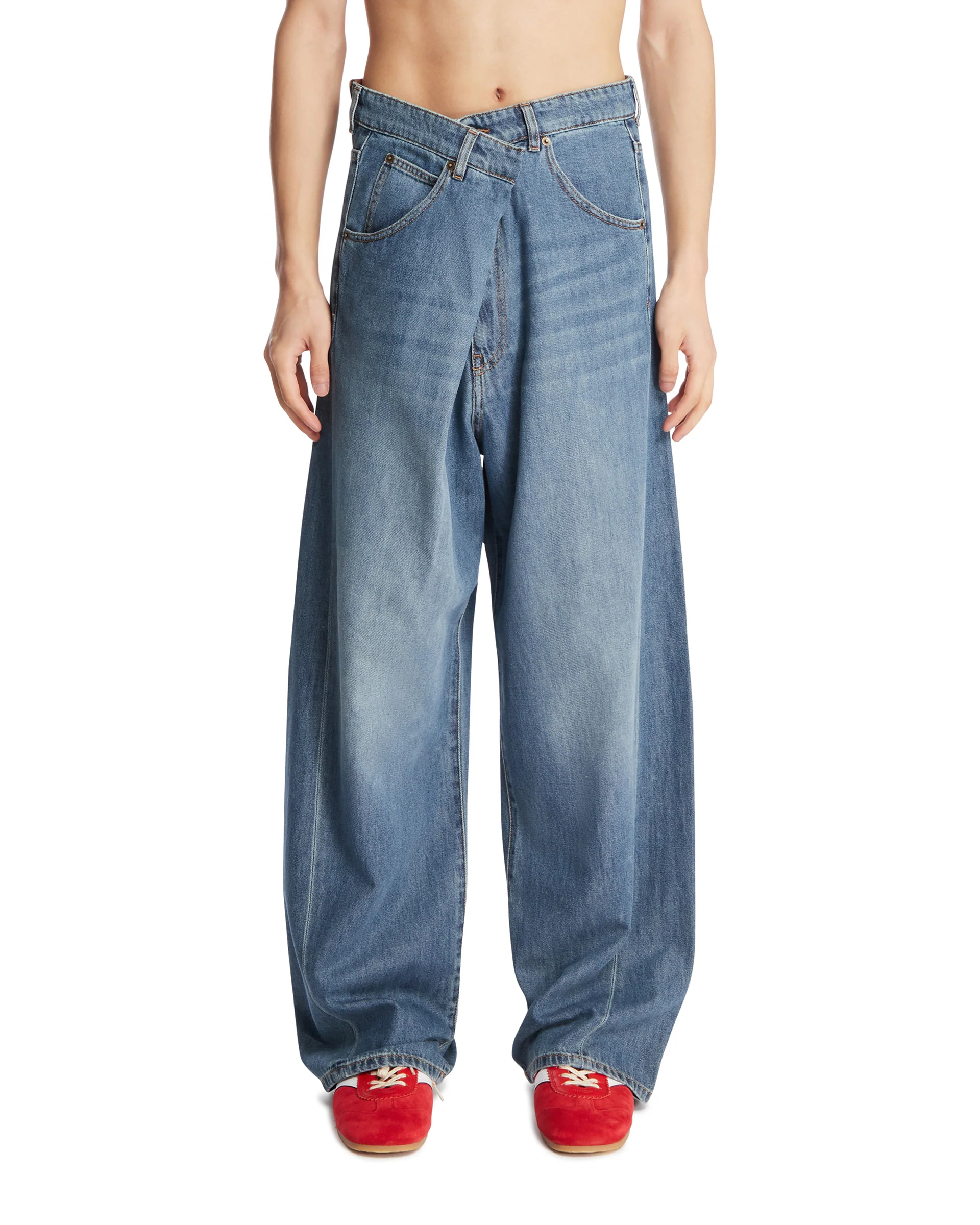 Jeans Ined Fold Over Blu