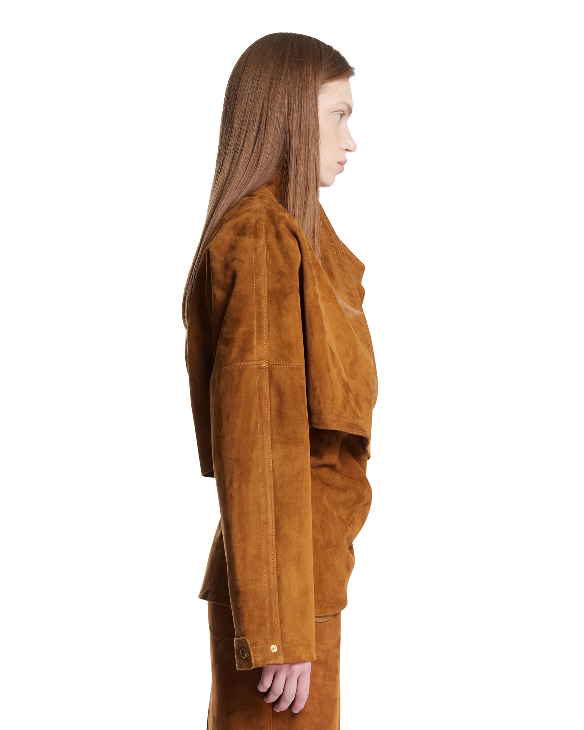 Giacca In Suede Cindy Marrone - Image 4