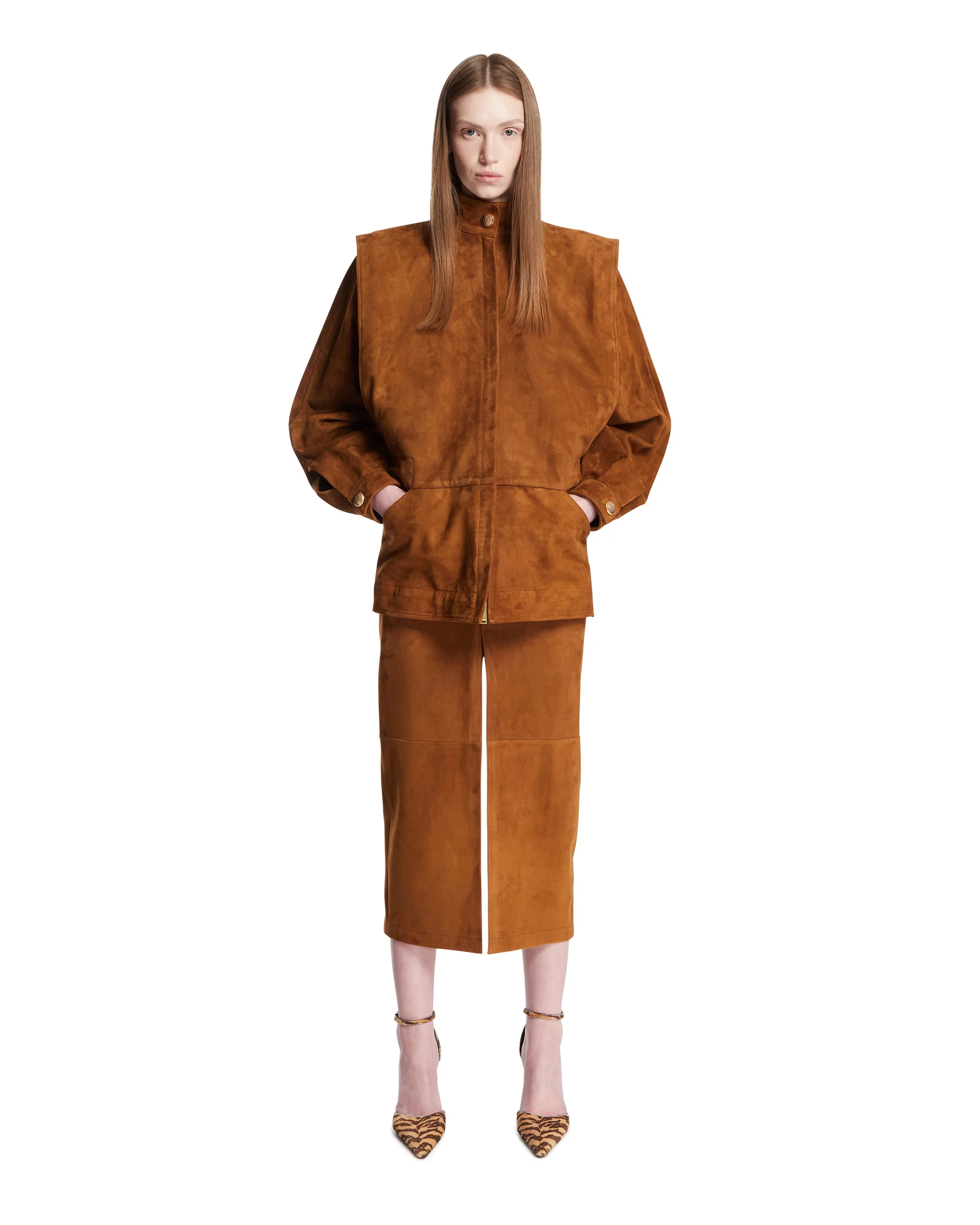 Gonna Erika In Suede Marrone - Image 3