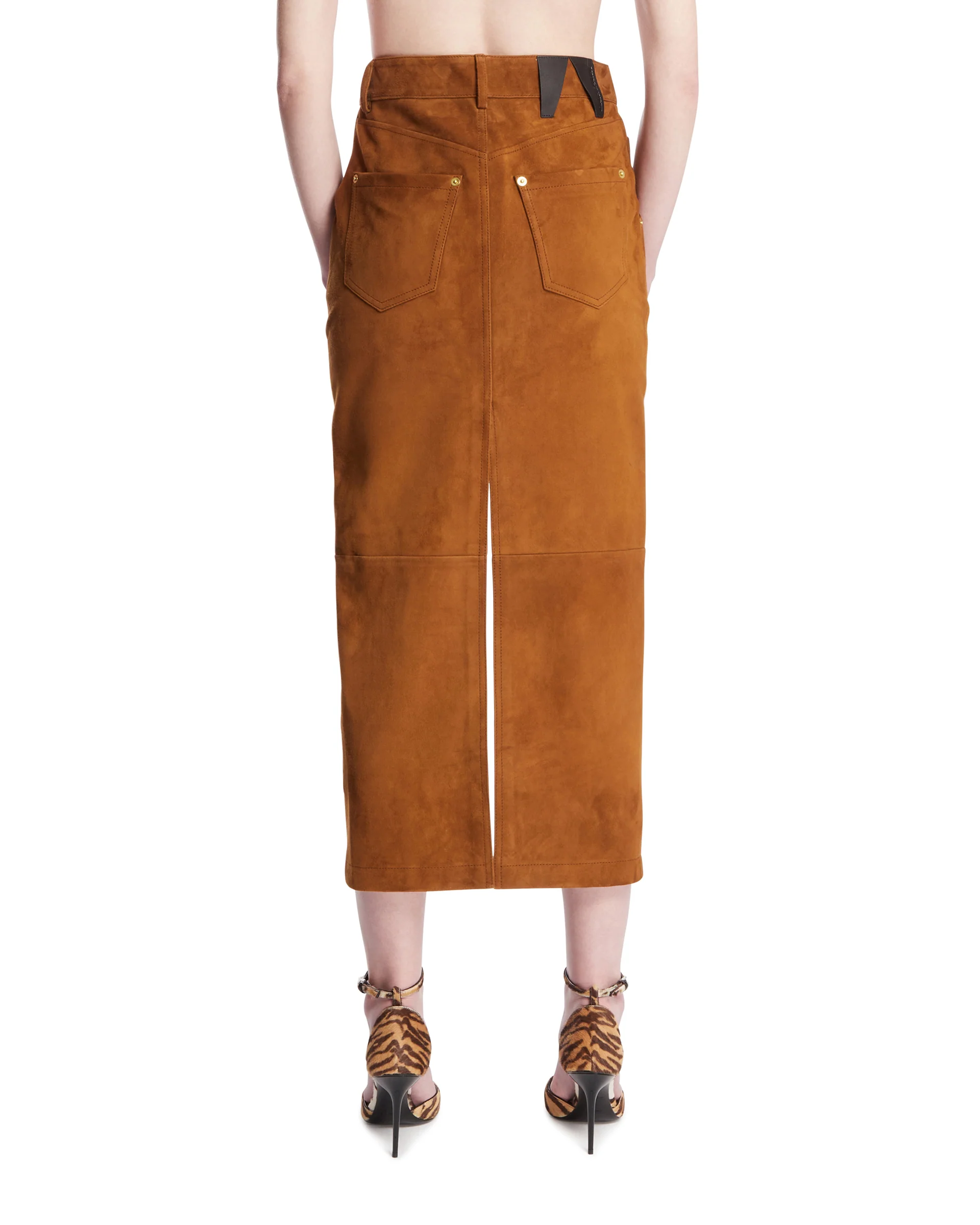 Gonna Erika In Suede Marrone - Image 5