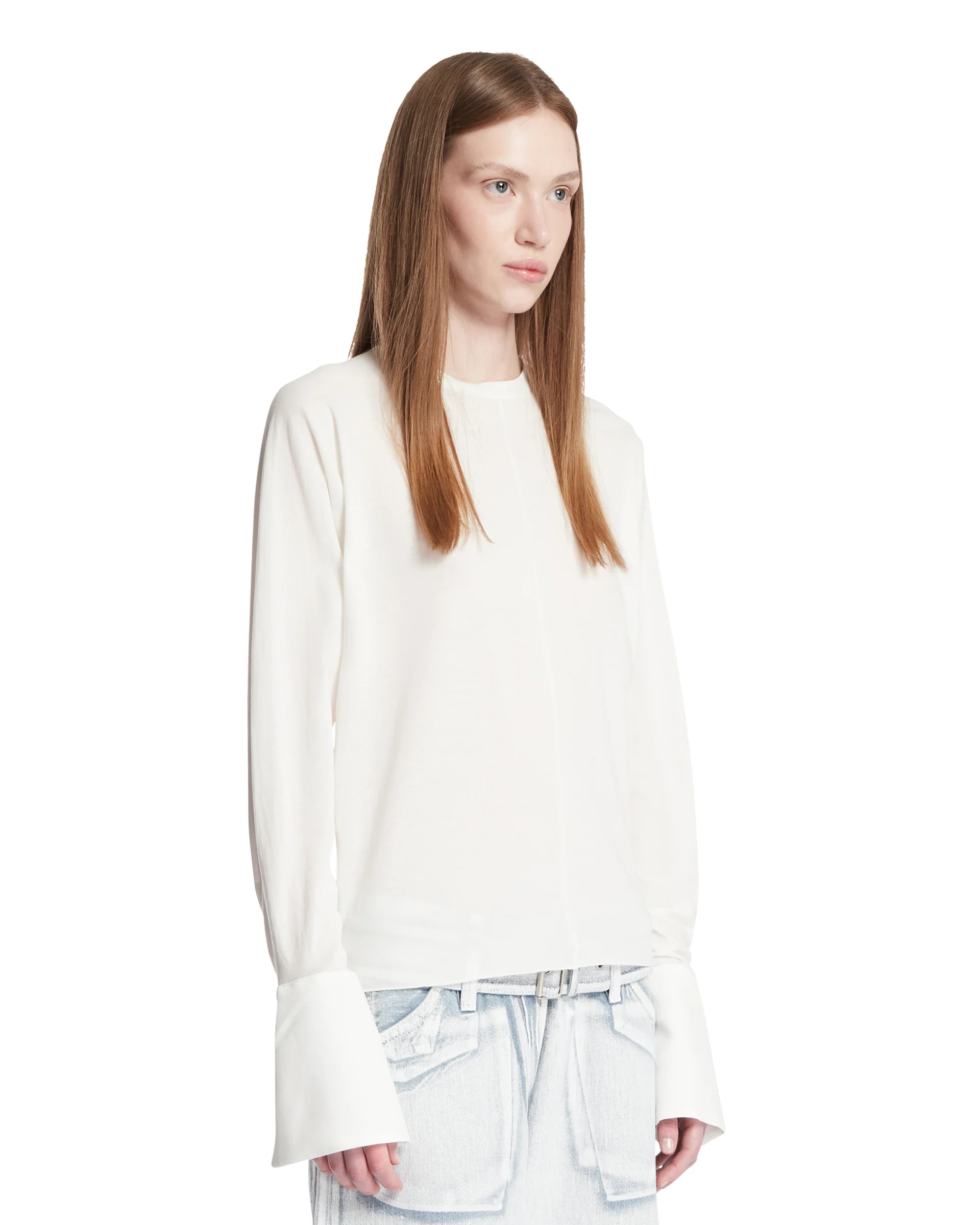T-Shirt Con Maxi Polsini Bianca - Image 2
