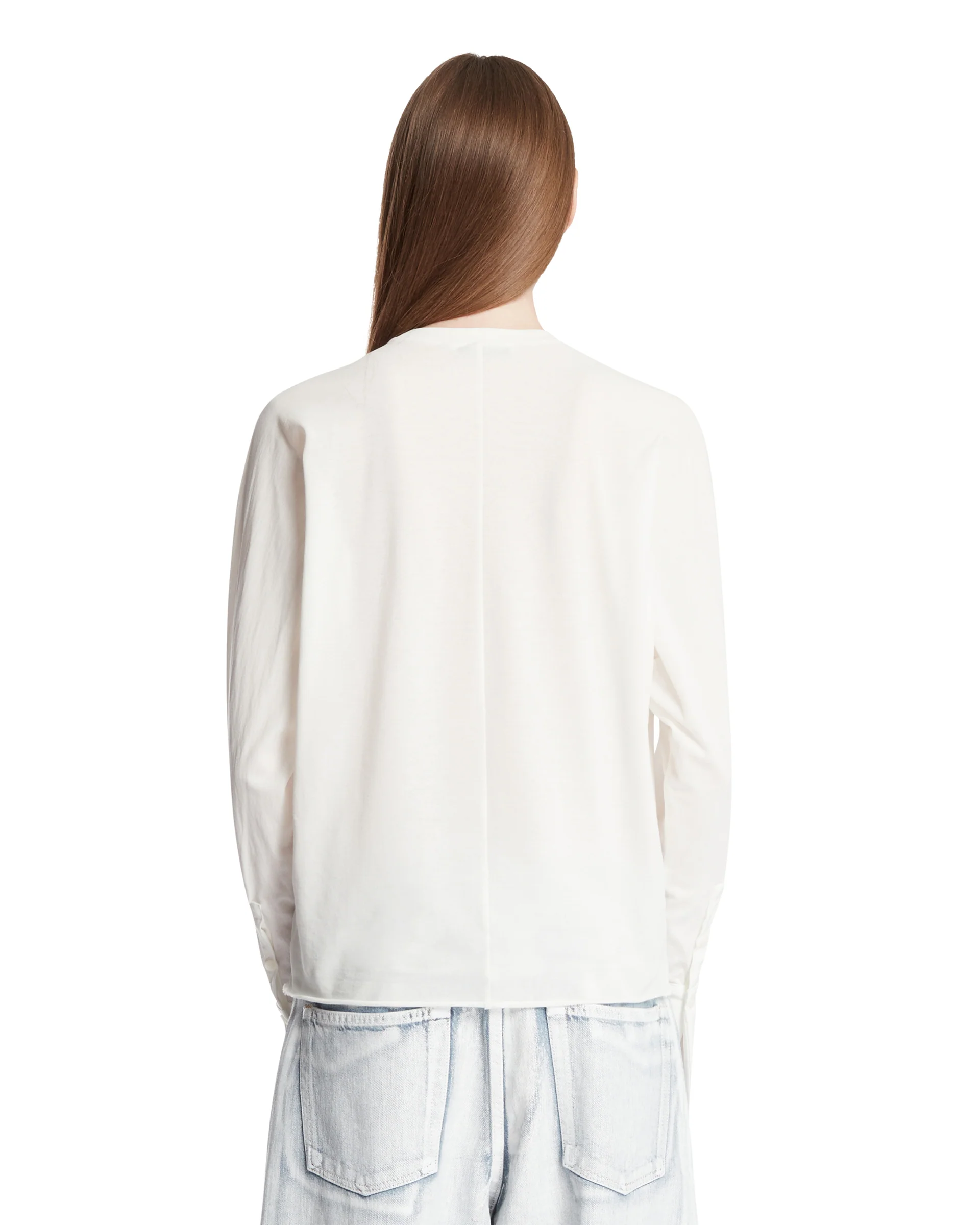 T-Shirt Con Maxi Polsini Bianca - Image 5