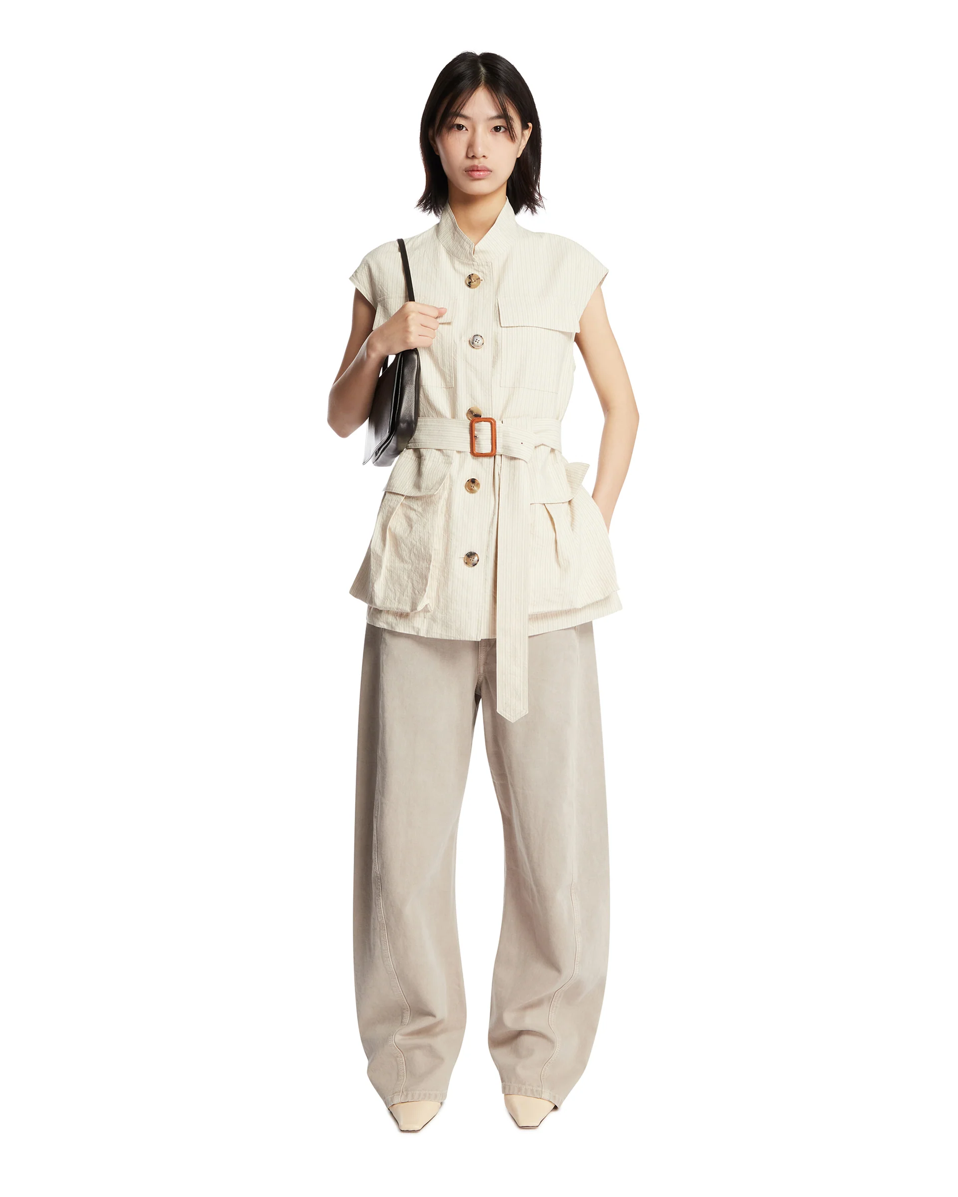 Gilet Con Cintura Beige - Image 3