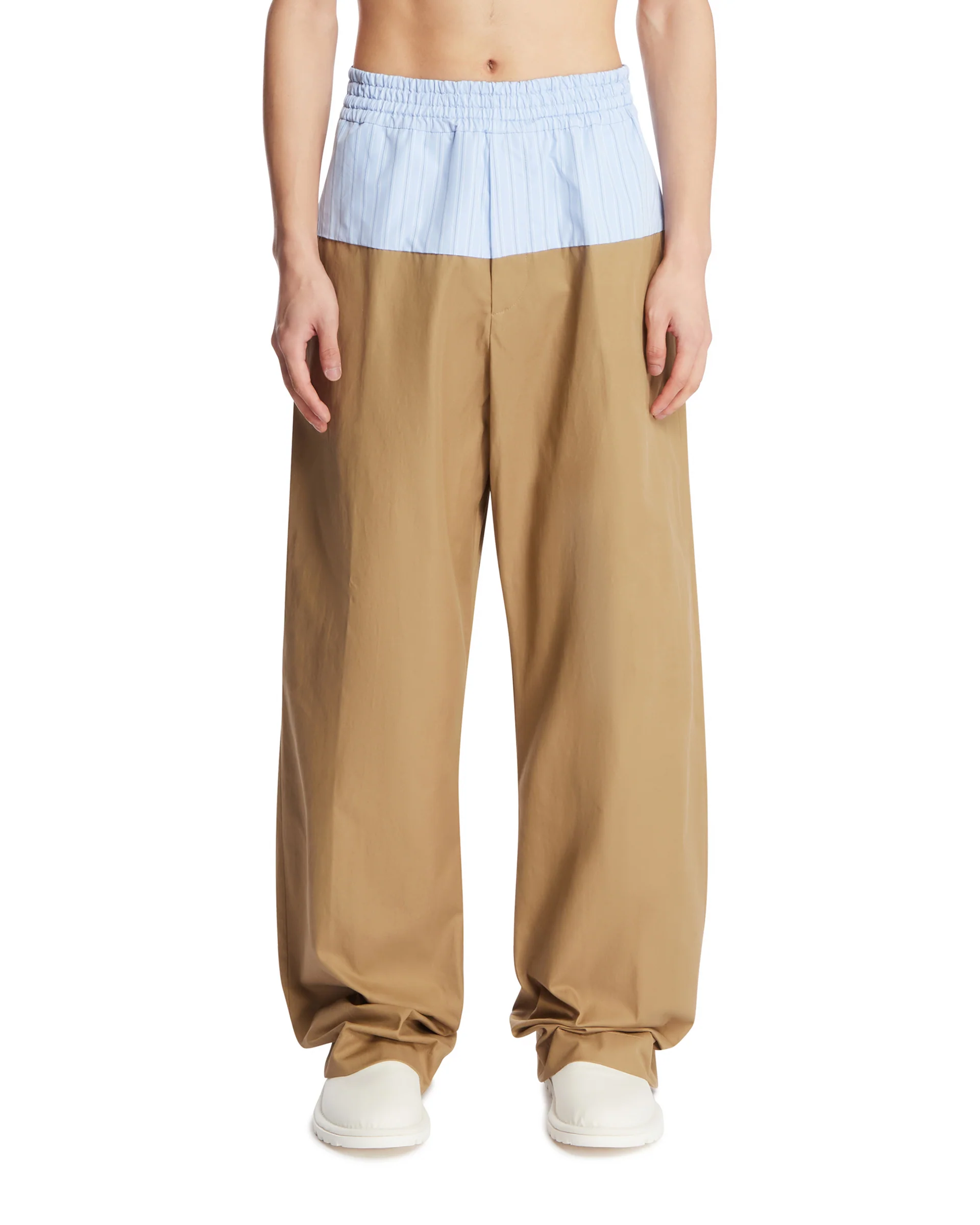 Pantaloni Effetto Boxer Beige