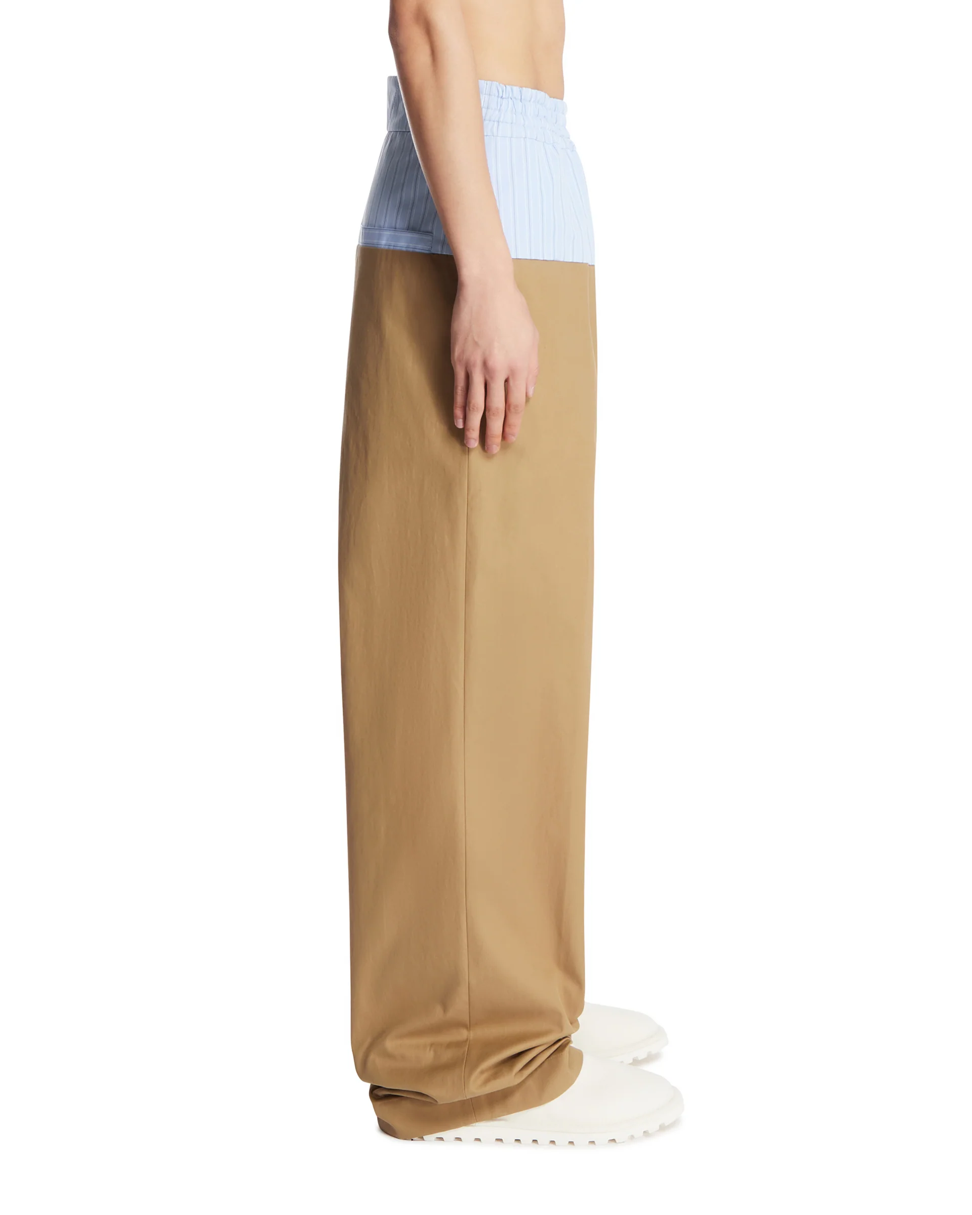 Pantaloni Effetto Boxer Beige - Image 4