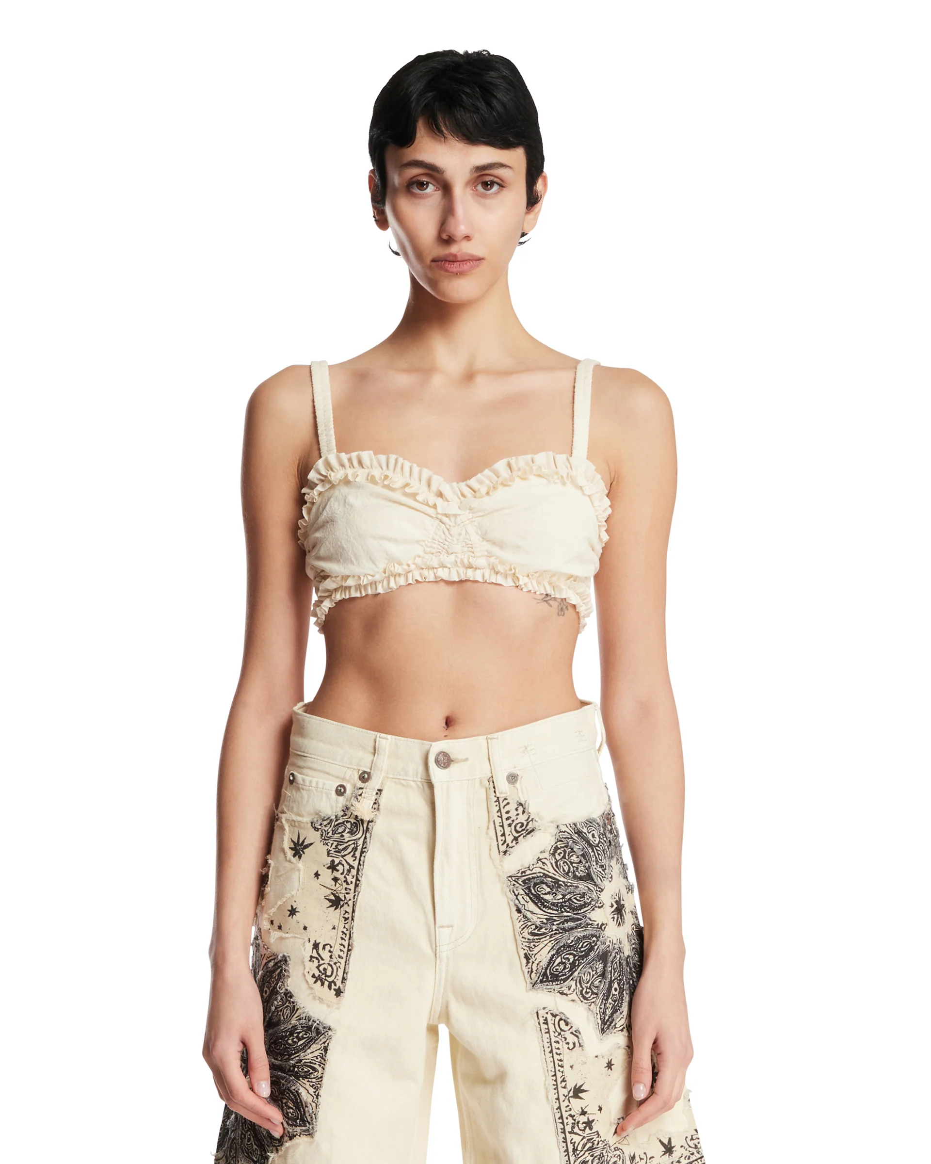 Brassiere Con Ruches Beige