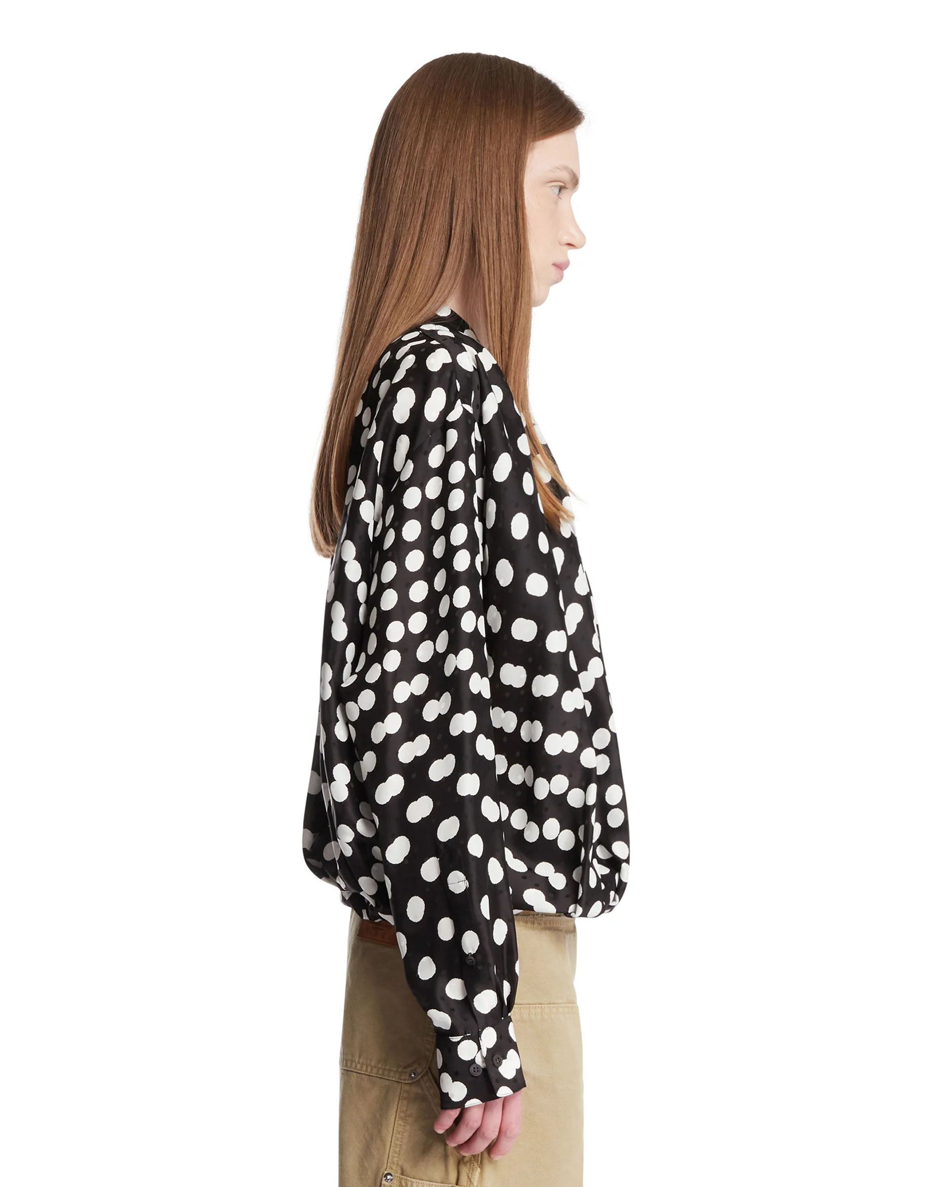 Blusa Incrociata A Pois Nera - Image 4