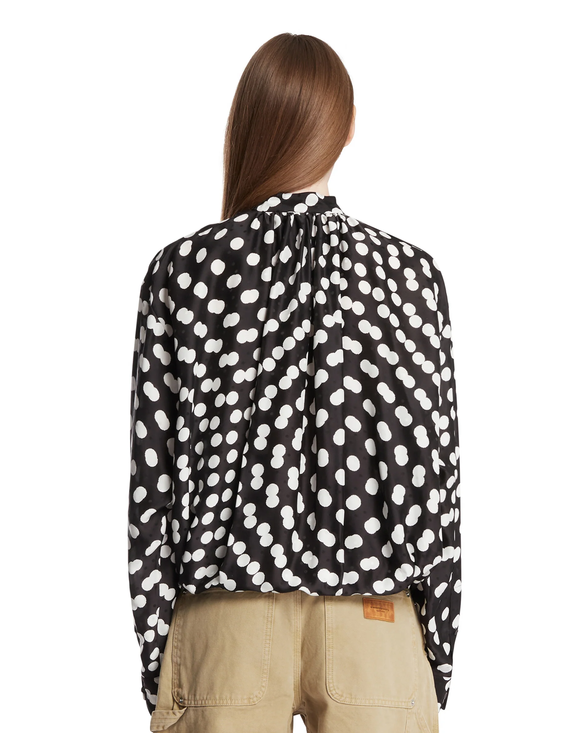Blusa Incrociata A Pois Nera - Image 5