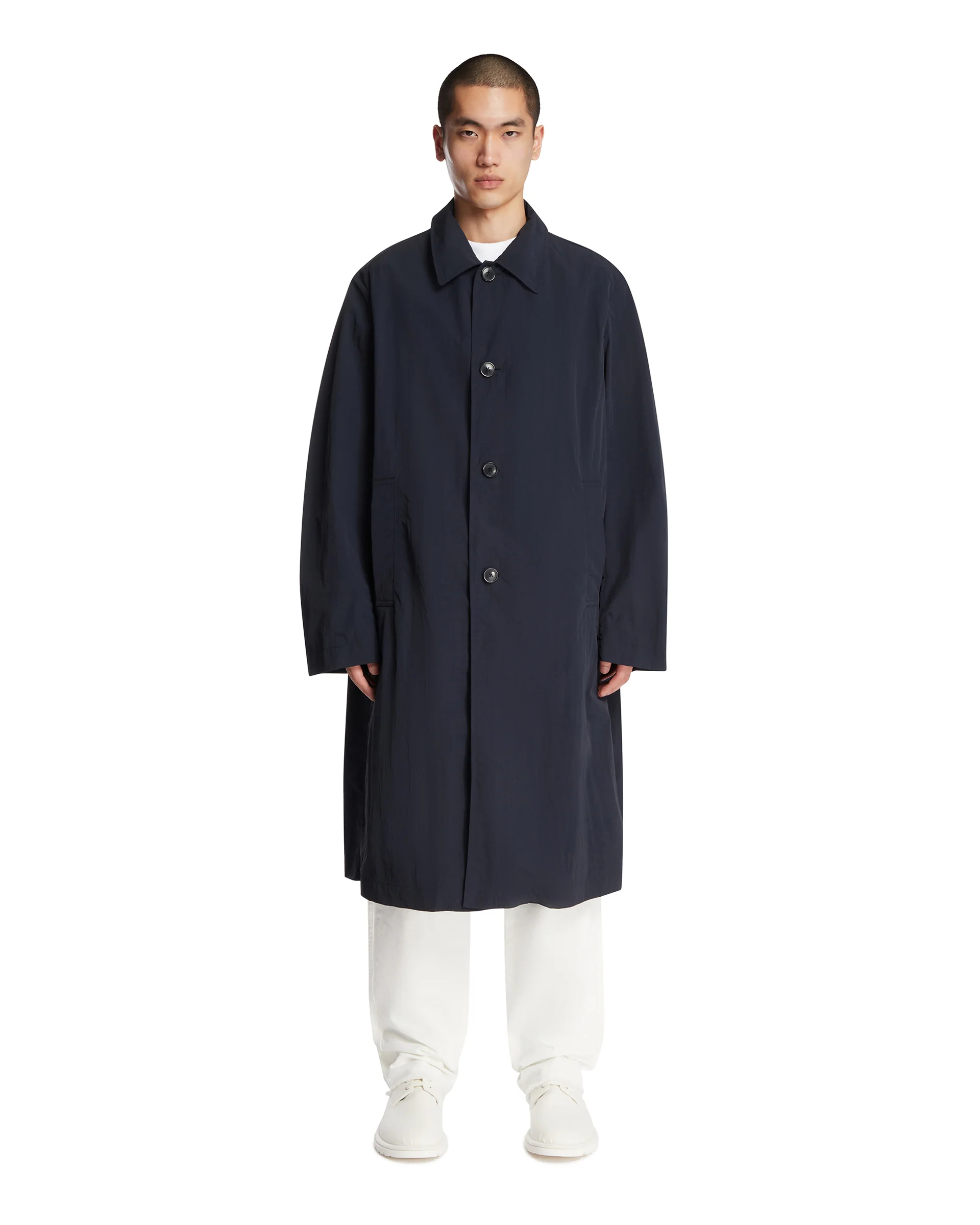 Trench Con Colletto Blu