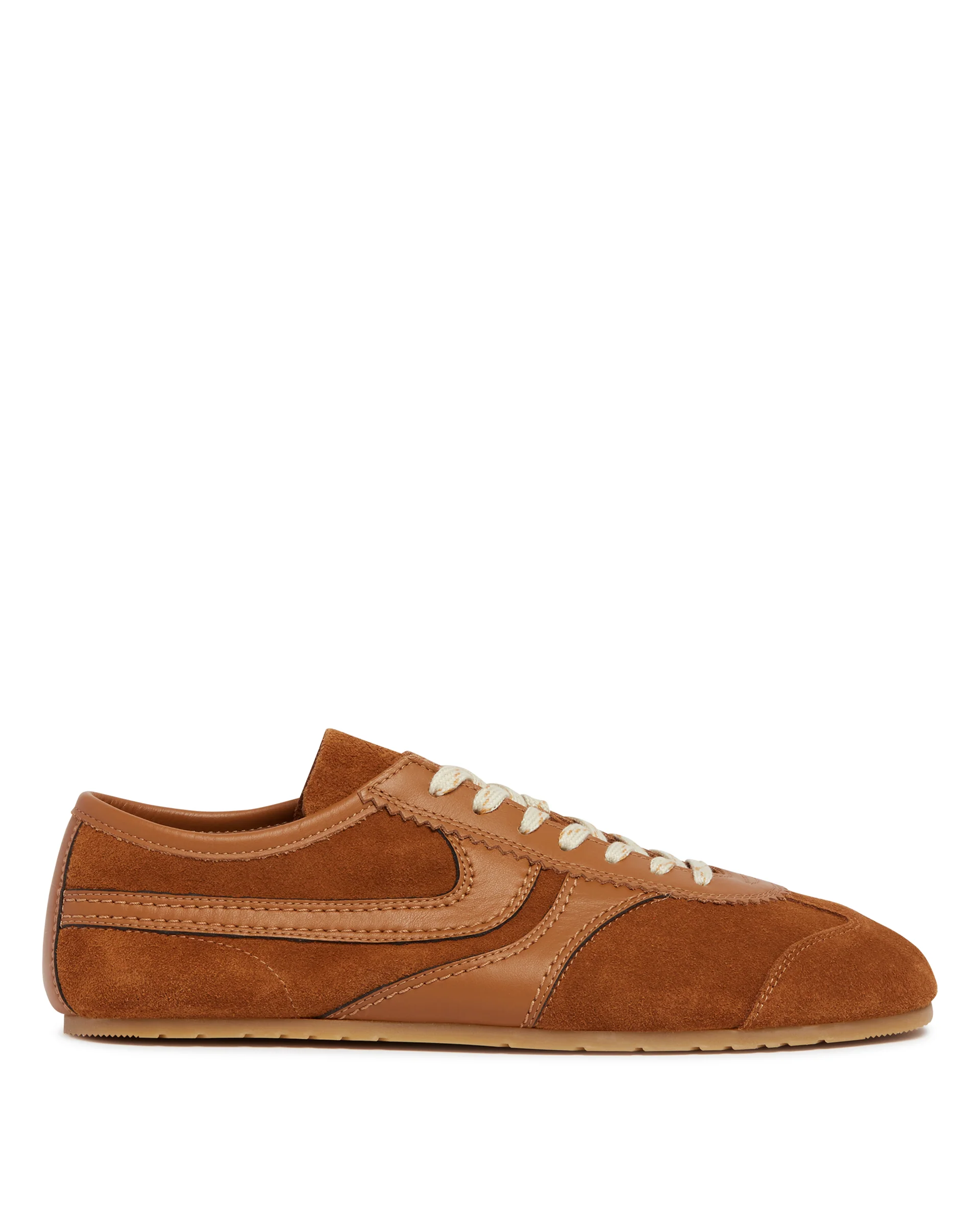 Sneakers In Suede Marroni