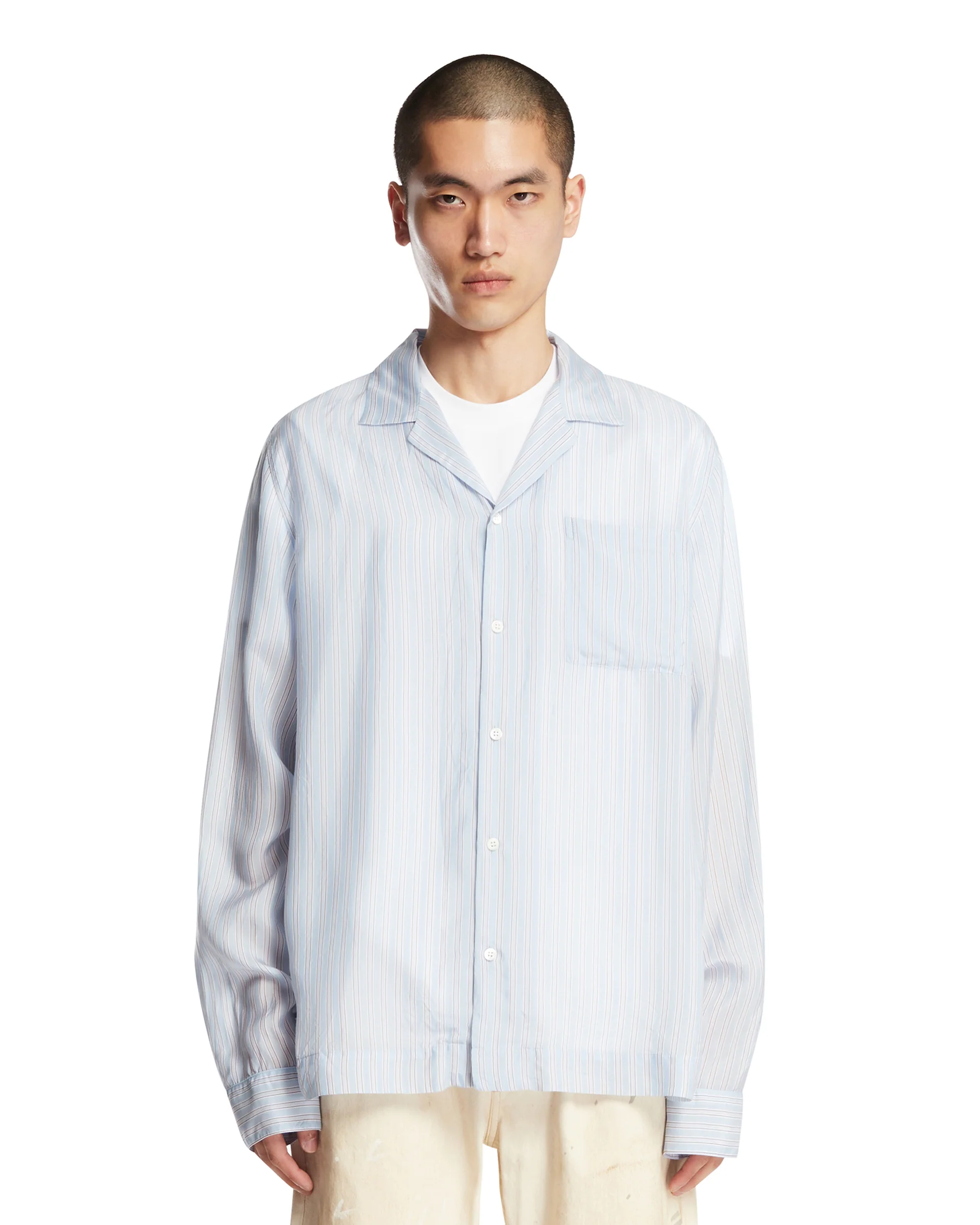 Camicia A Righe Azzurra
