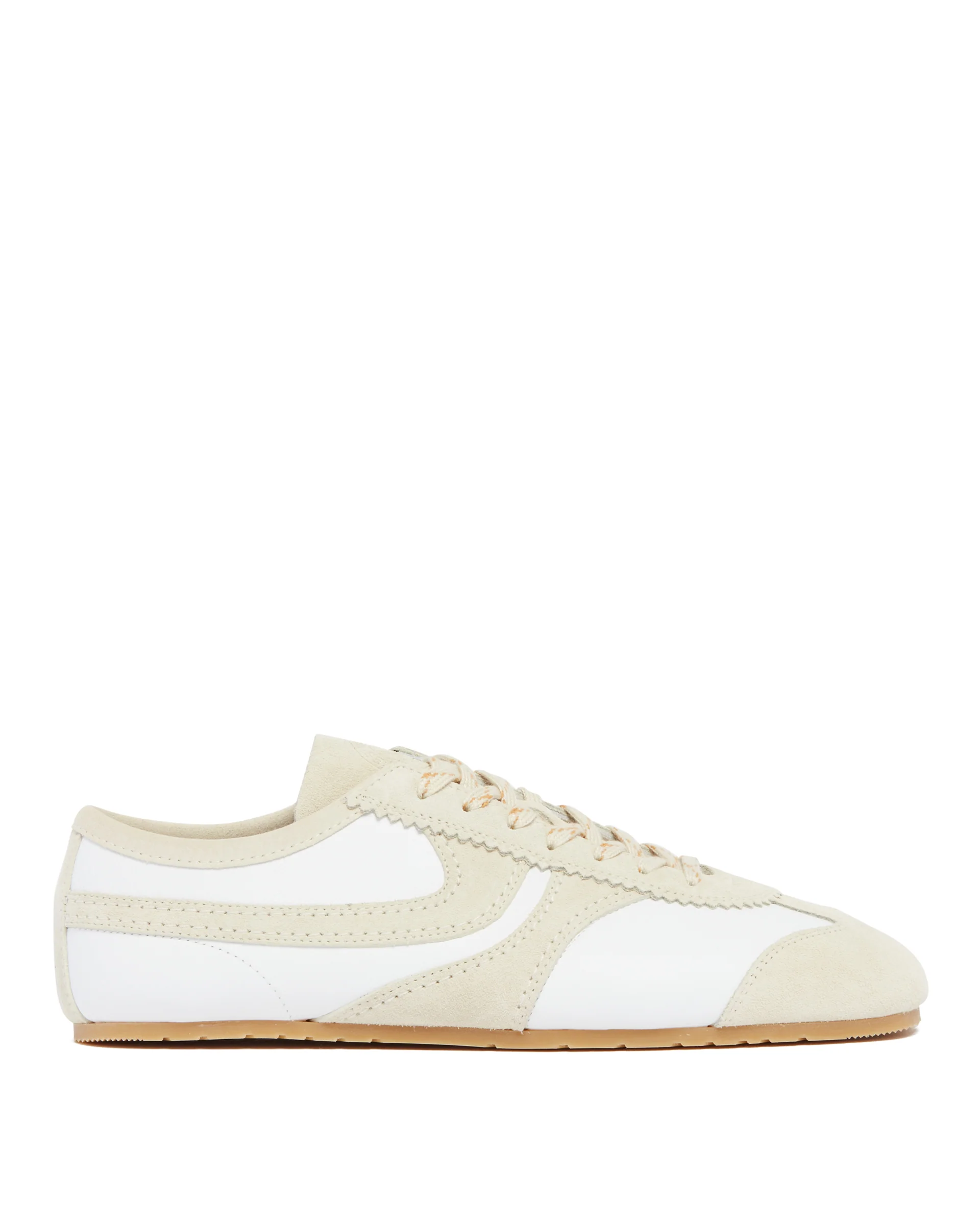Sneakers In Suede Bianche