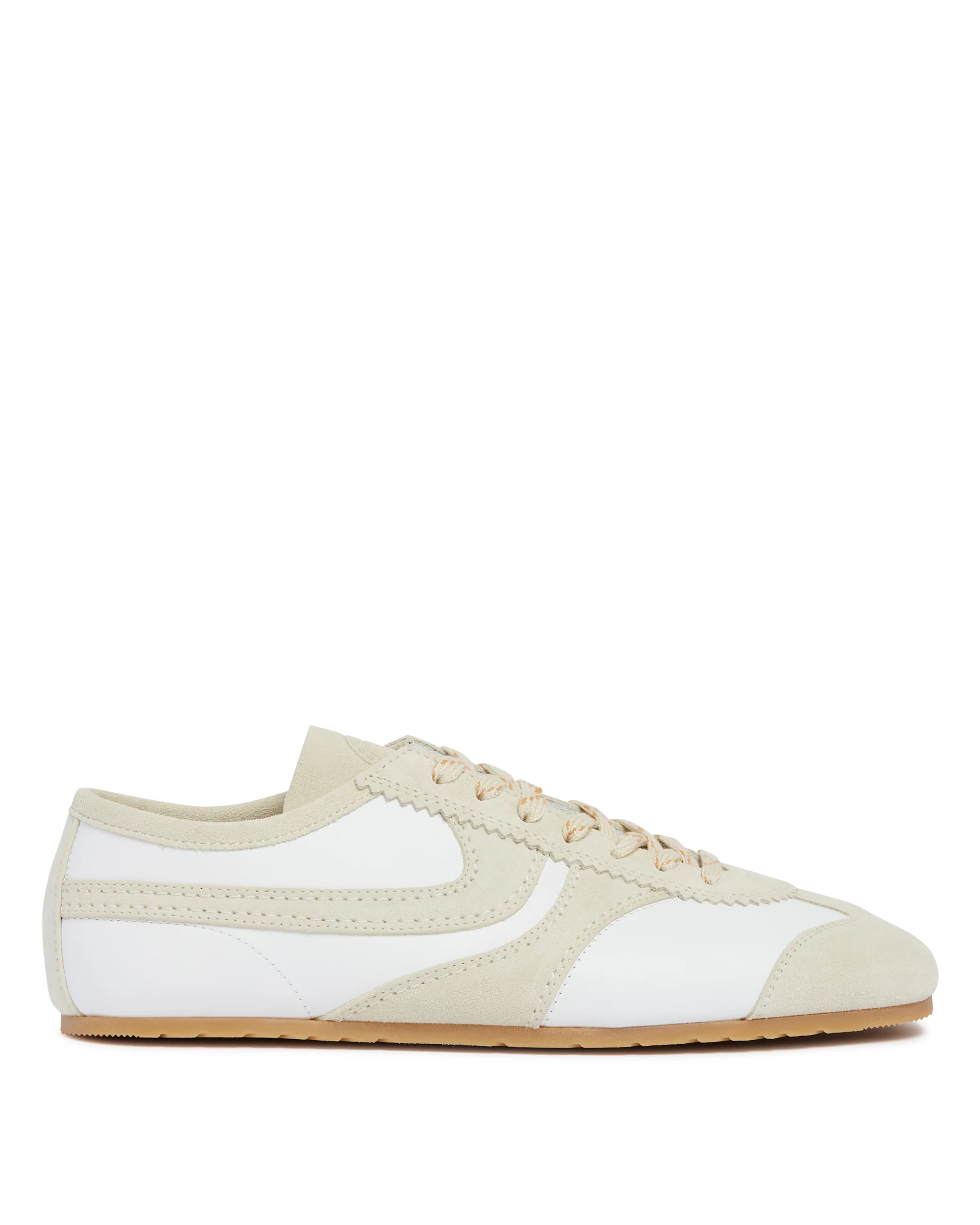 Sneakers In Suede Bianche