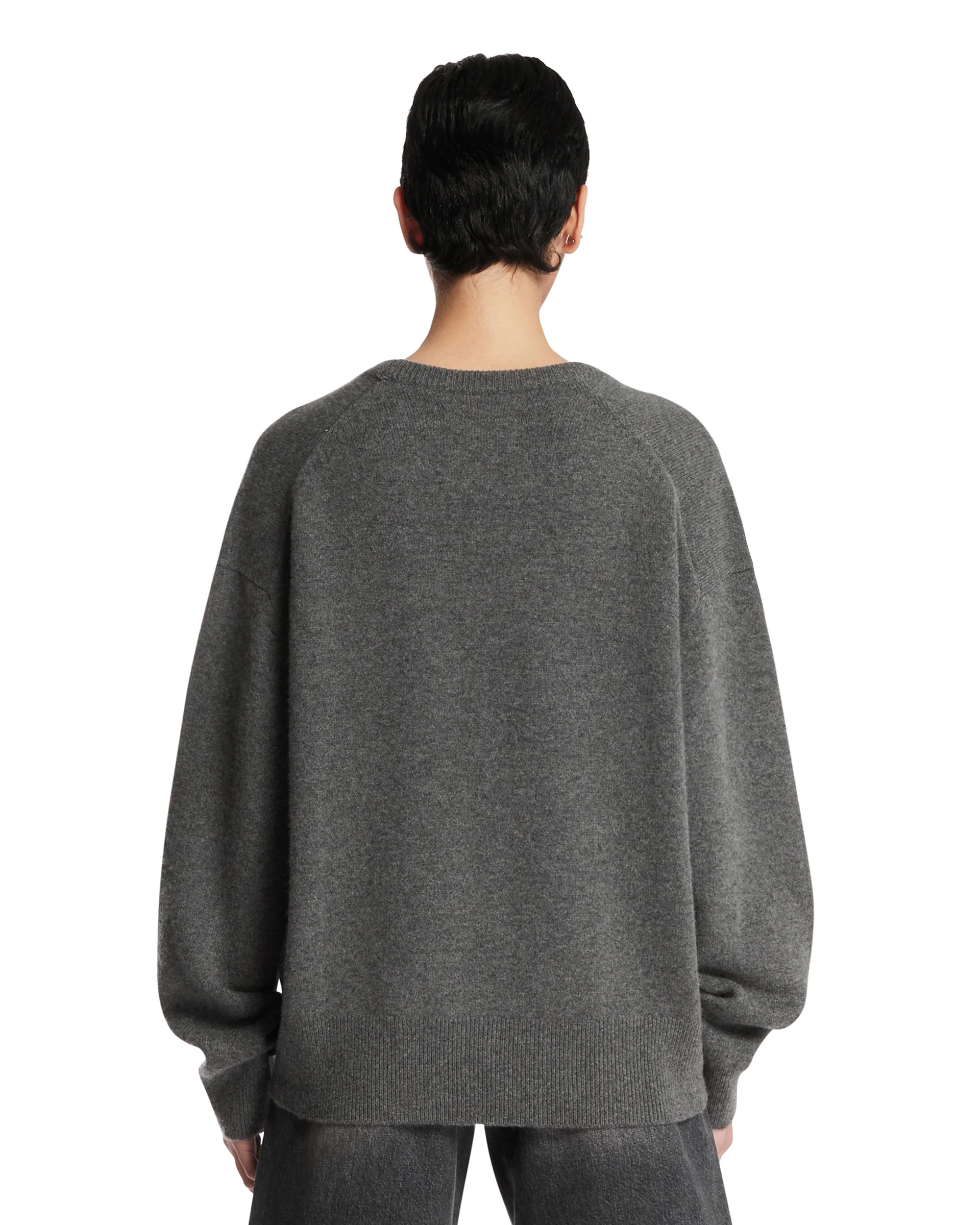 Maglione Con Scollo A V Grigio - Image 5