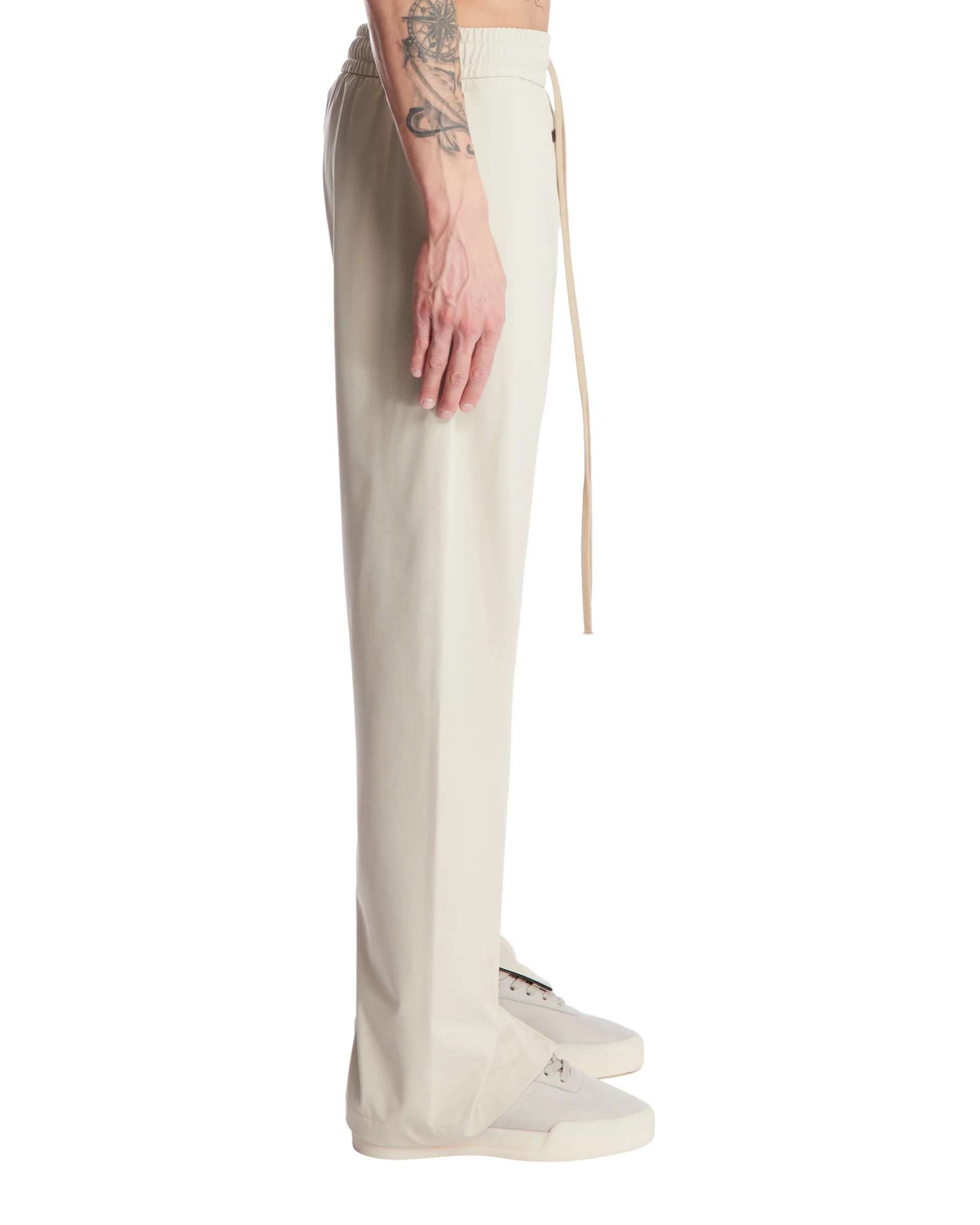 Pantaloni Con Zip Laterale Beige - Image 4