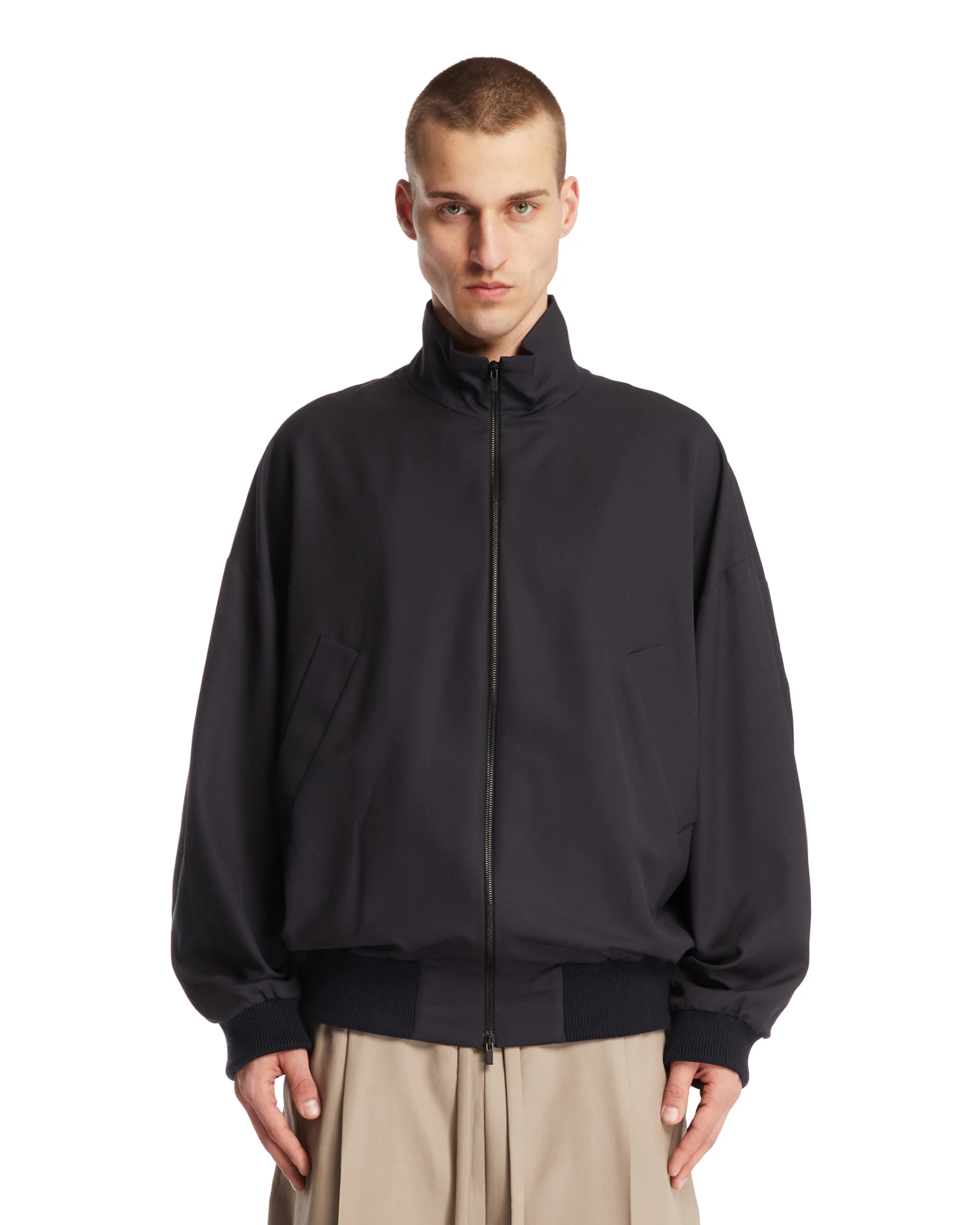 Bomber A Collo Alto Blu