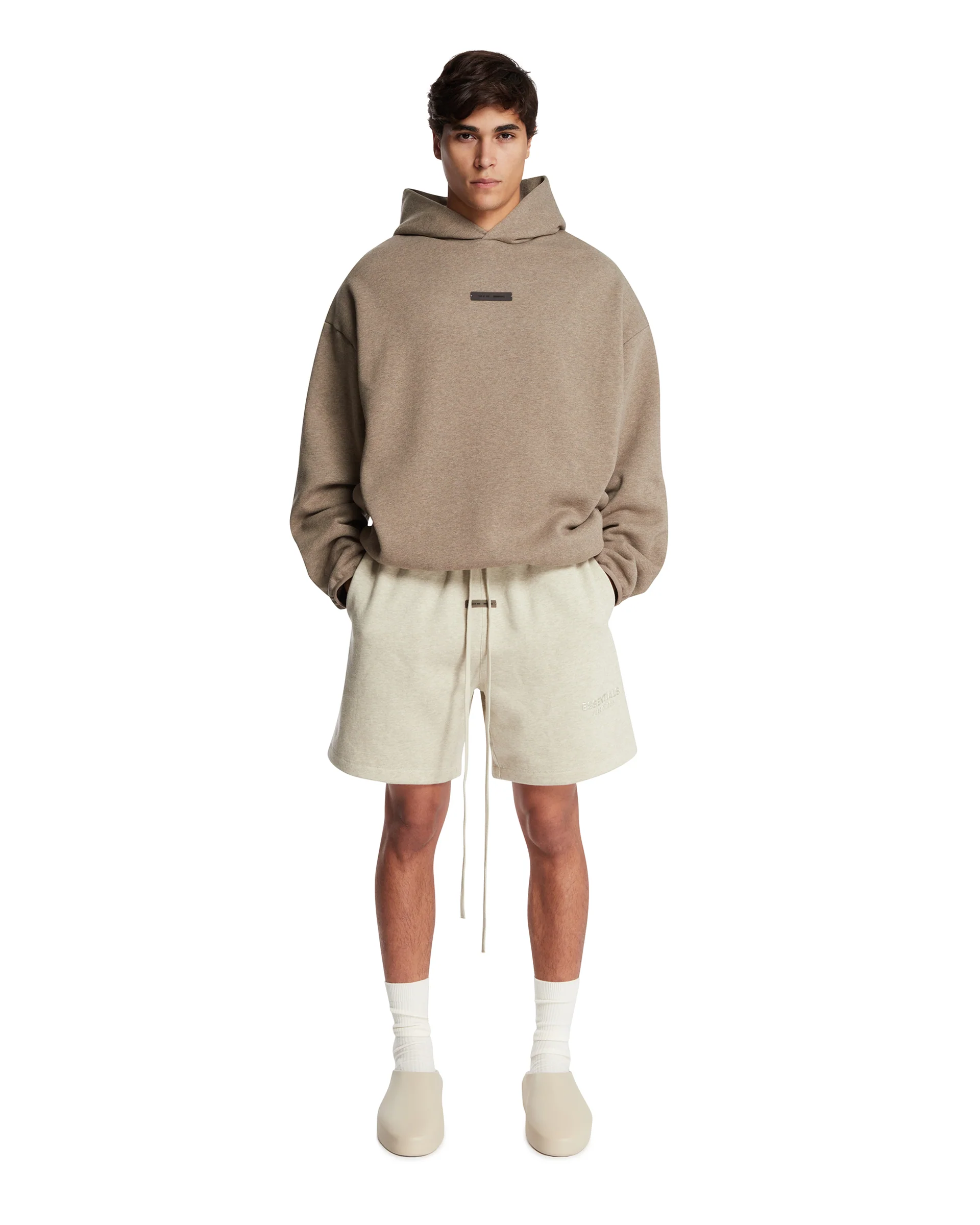 Felpa Con Cappuccio In Cotone Beige - Image 3