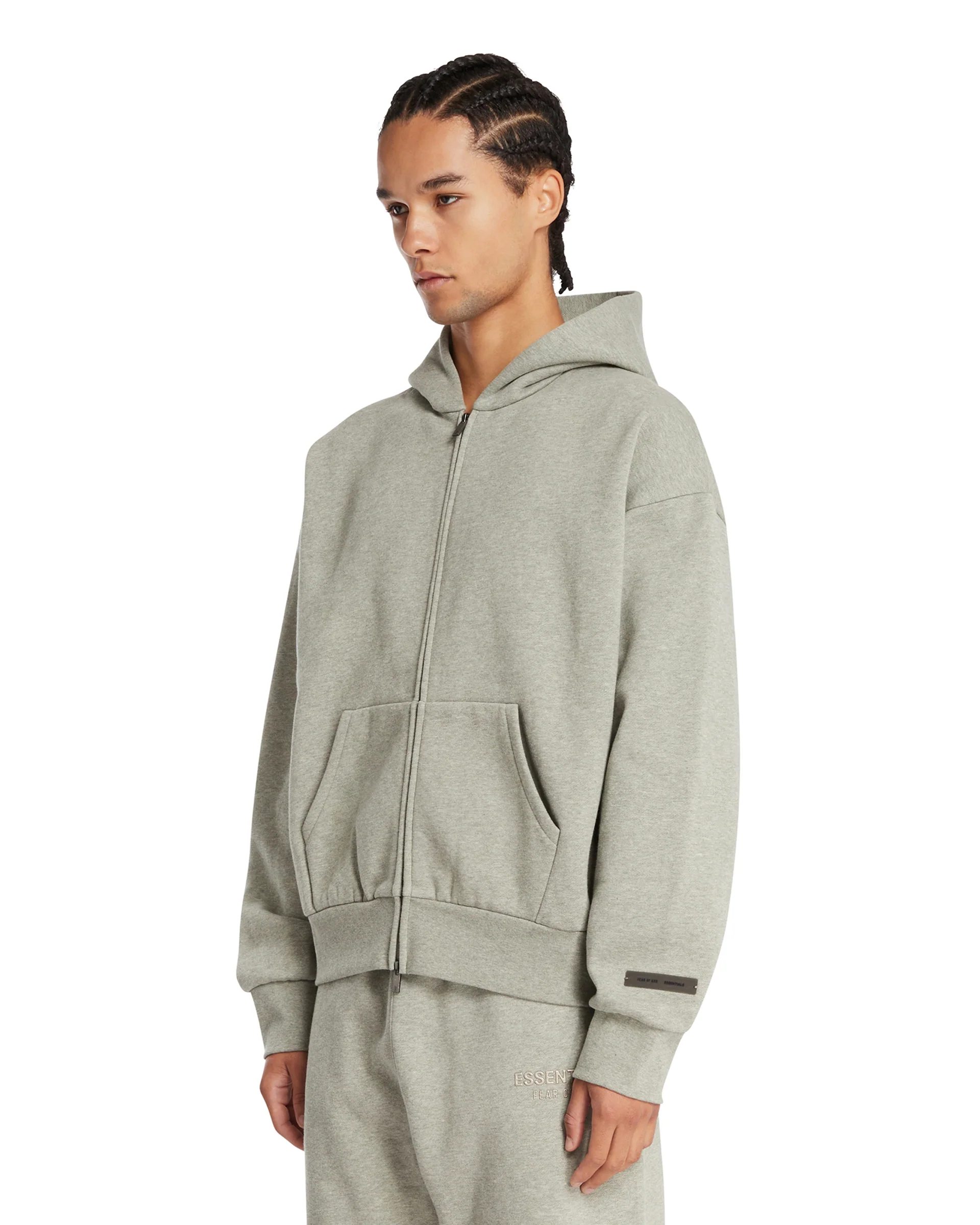 Felpa Classica Con Zip Grigia - Image 2
