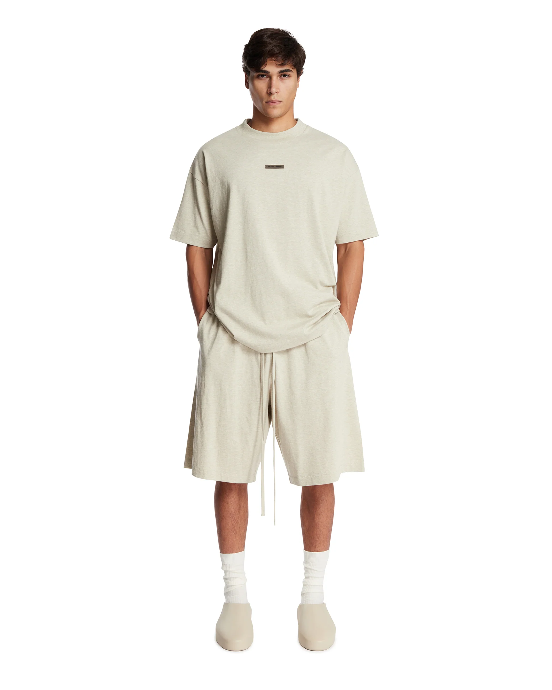 Pantaloncini In Cotone Grigi - Image 3