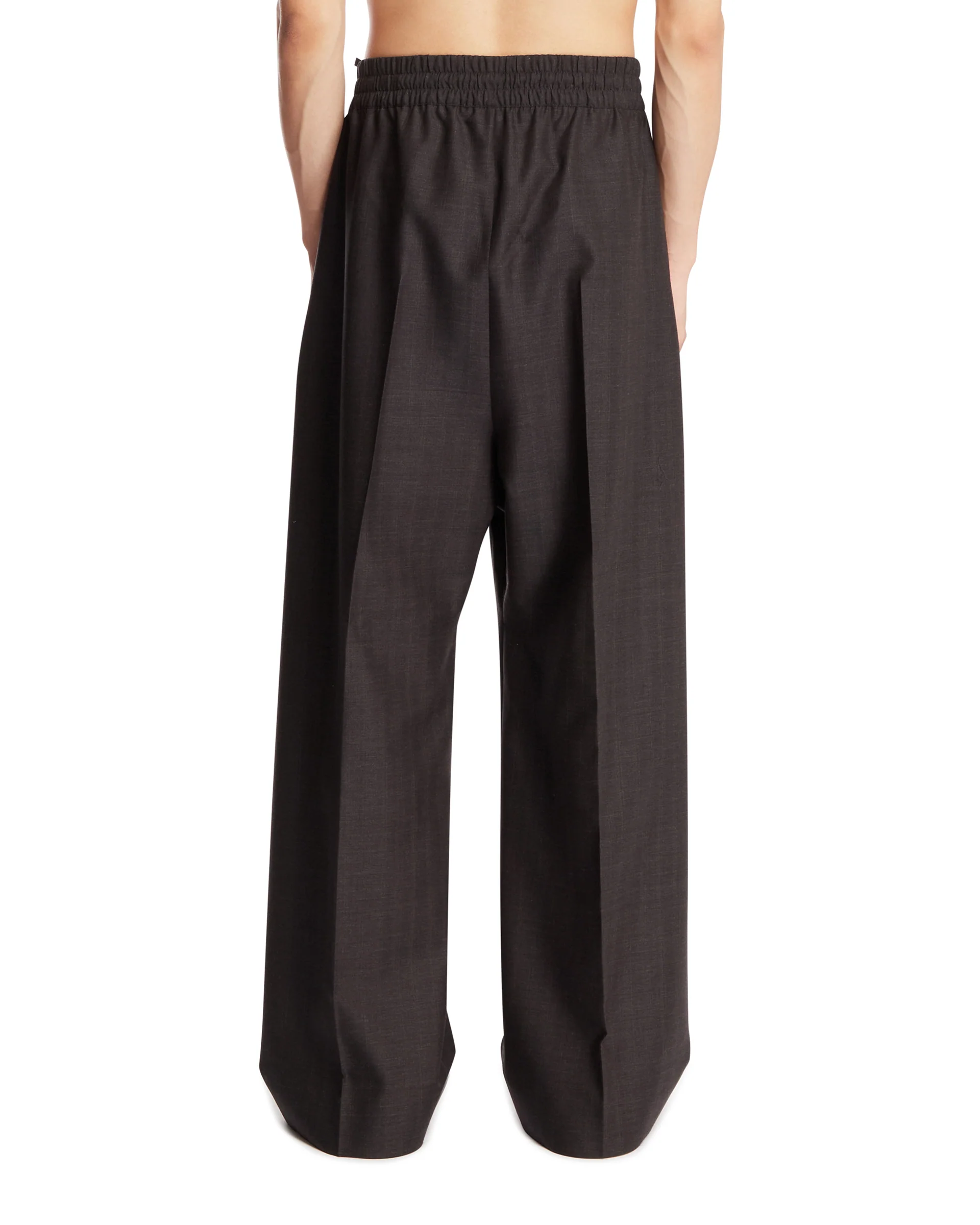 Pantaloni Wide-Leg In Lana Grigi - Image 5