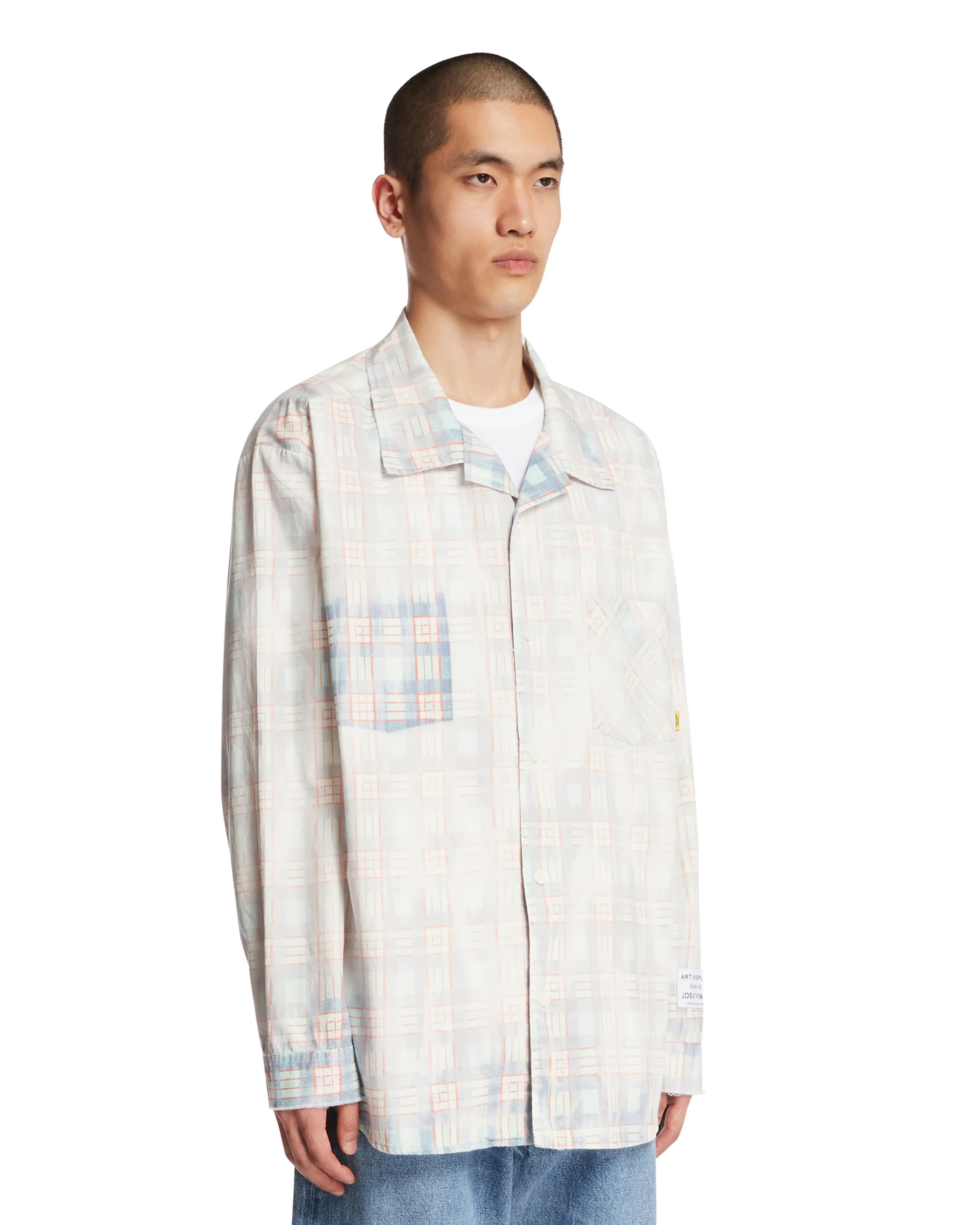 Camicia A Quadri Effetto Faded Blu - Image 2